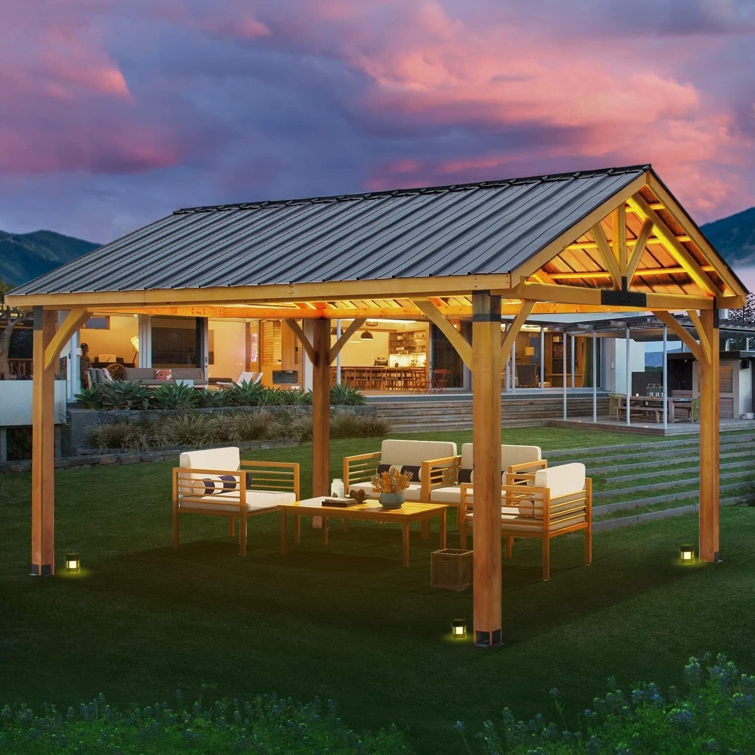 AECOJOY 16164BR-LS01 Wood-Resin-Gazebos - View #2