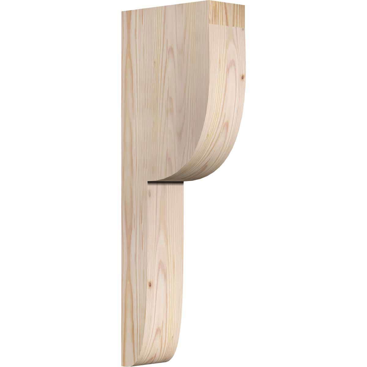 Ekena Millwork COR04X08X24CRE00SDF 3.5-in x 8-in x 24-in Crestline Unfinished Douglas fir Wood Paintable/Stainable Corbel