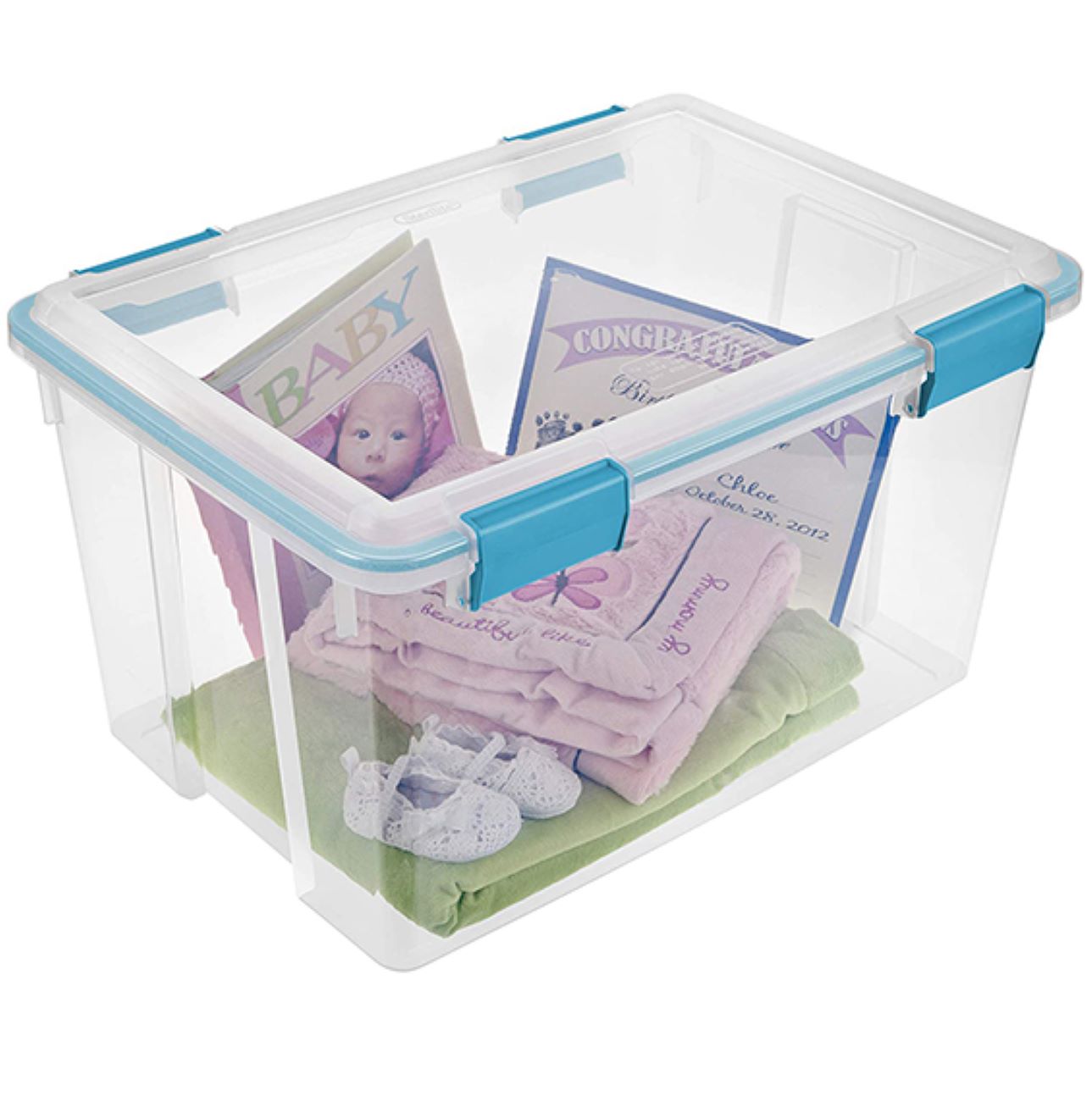 Large Plastic Storage Tote 54 Qt Container Clear Stackable Box