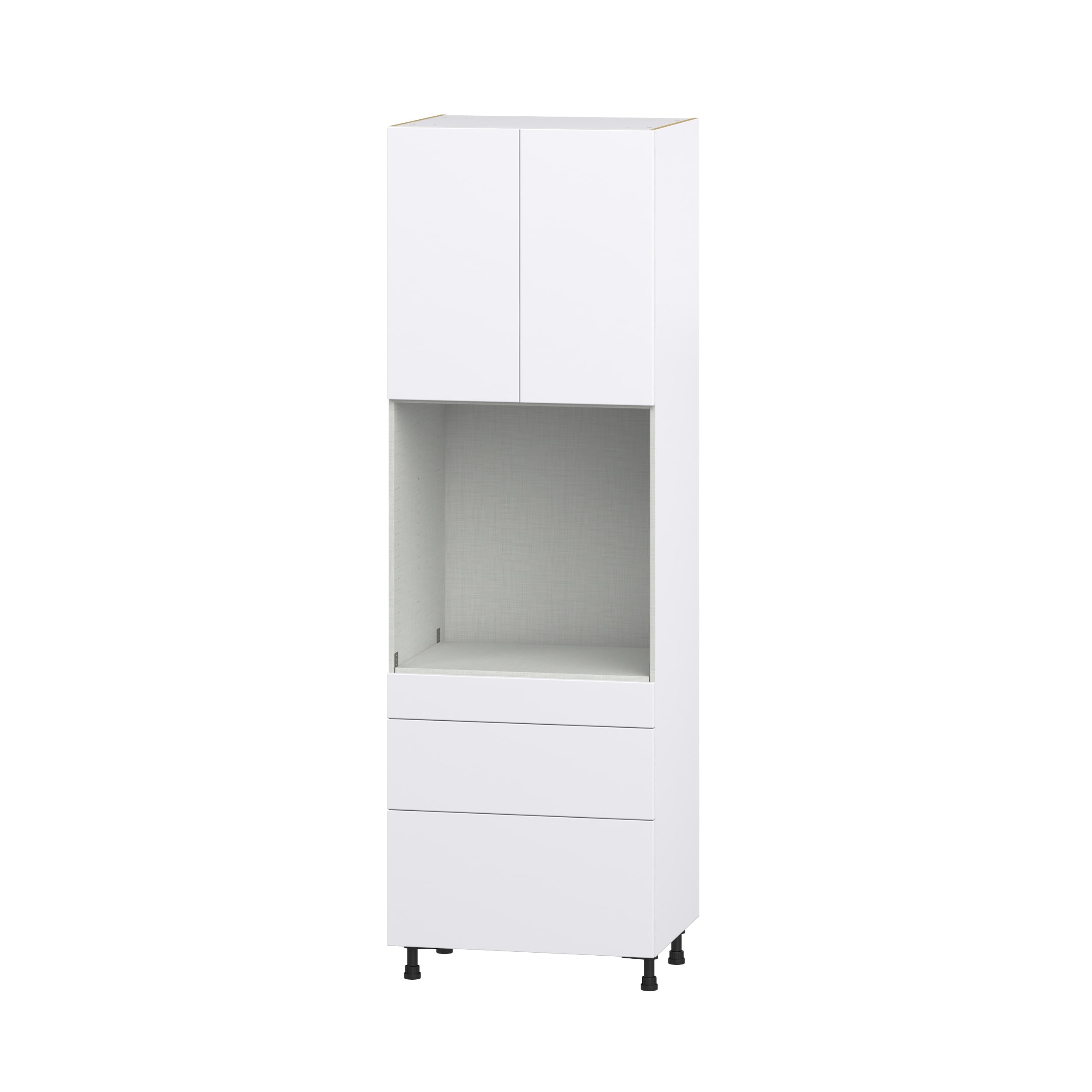 Hugo&Borg Lasalle 15-in W x 94.5-in H x 24-in D Bright White Slab 5-Drawer Pantry Fully Assembled Cabinet (Flat Panel Slab Style)