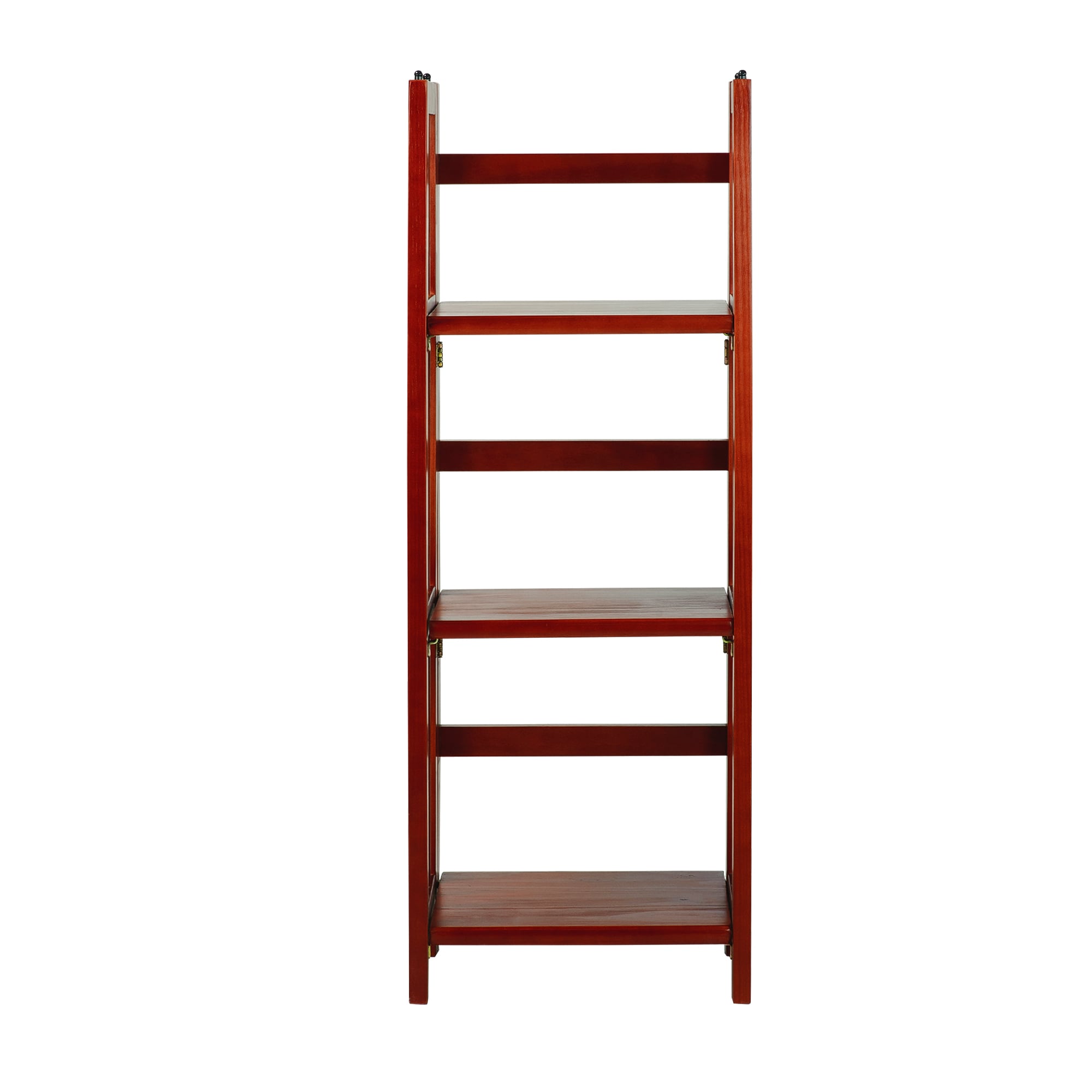 Casual Home Mahogany Solid Wood 14" Foldable 3-Shelf Bookcase