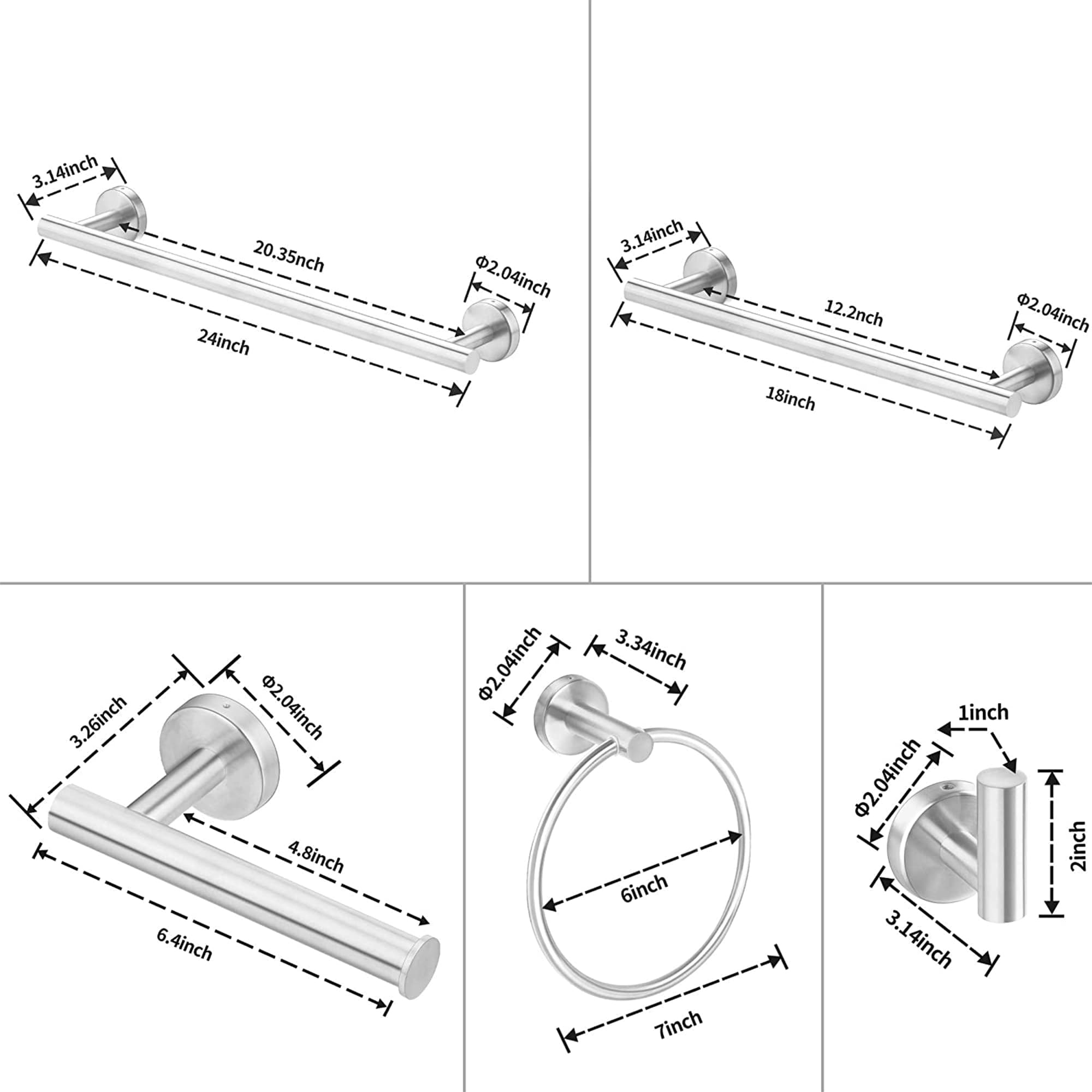 WELLFOR WAG08NS Decorative-Bath-Hardware-Kits - View #10