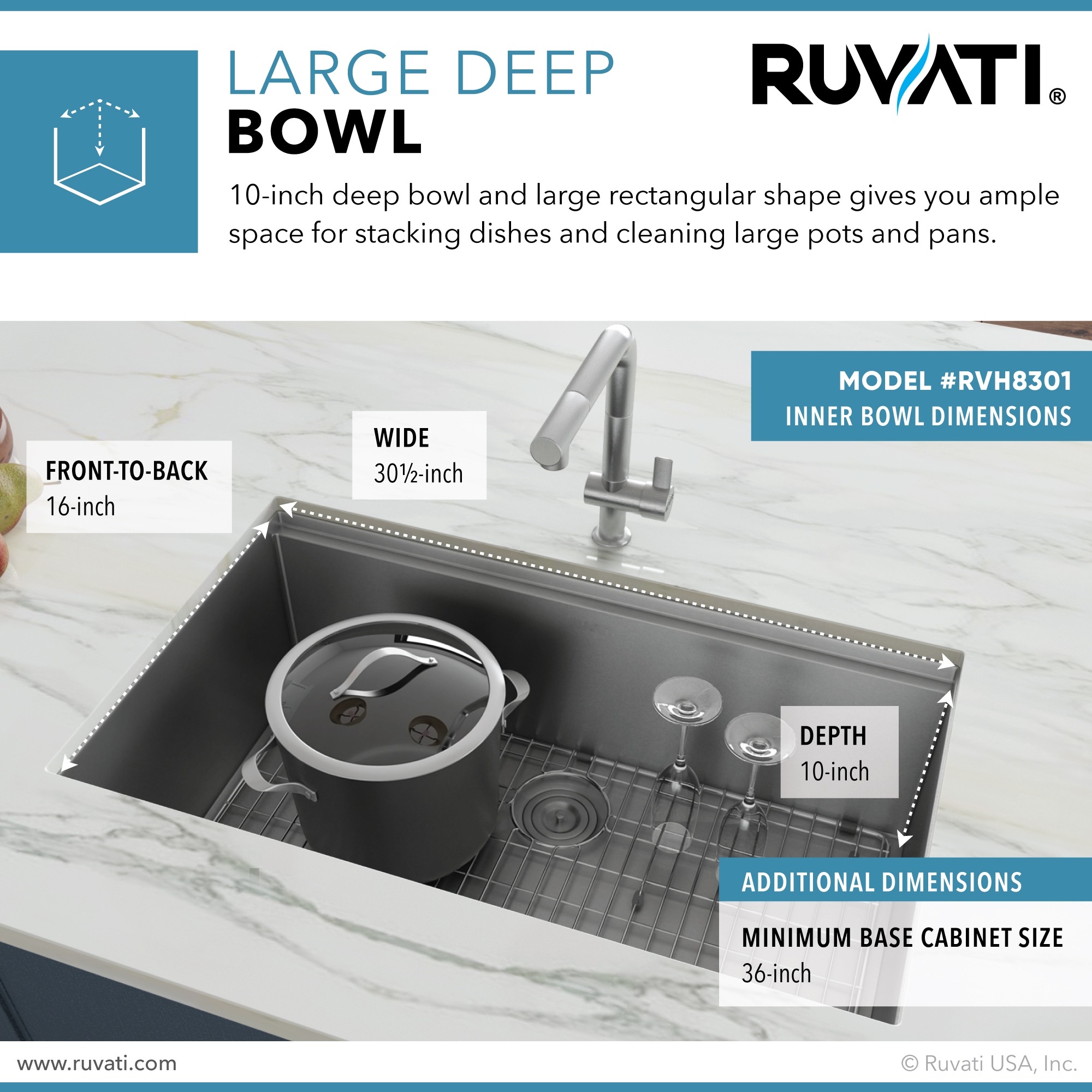 Ruvati RVH8301 Kitchen-Sinks - View #7