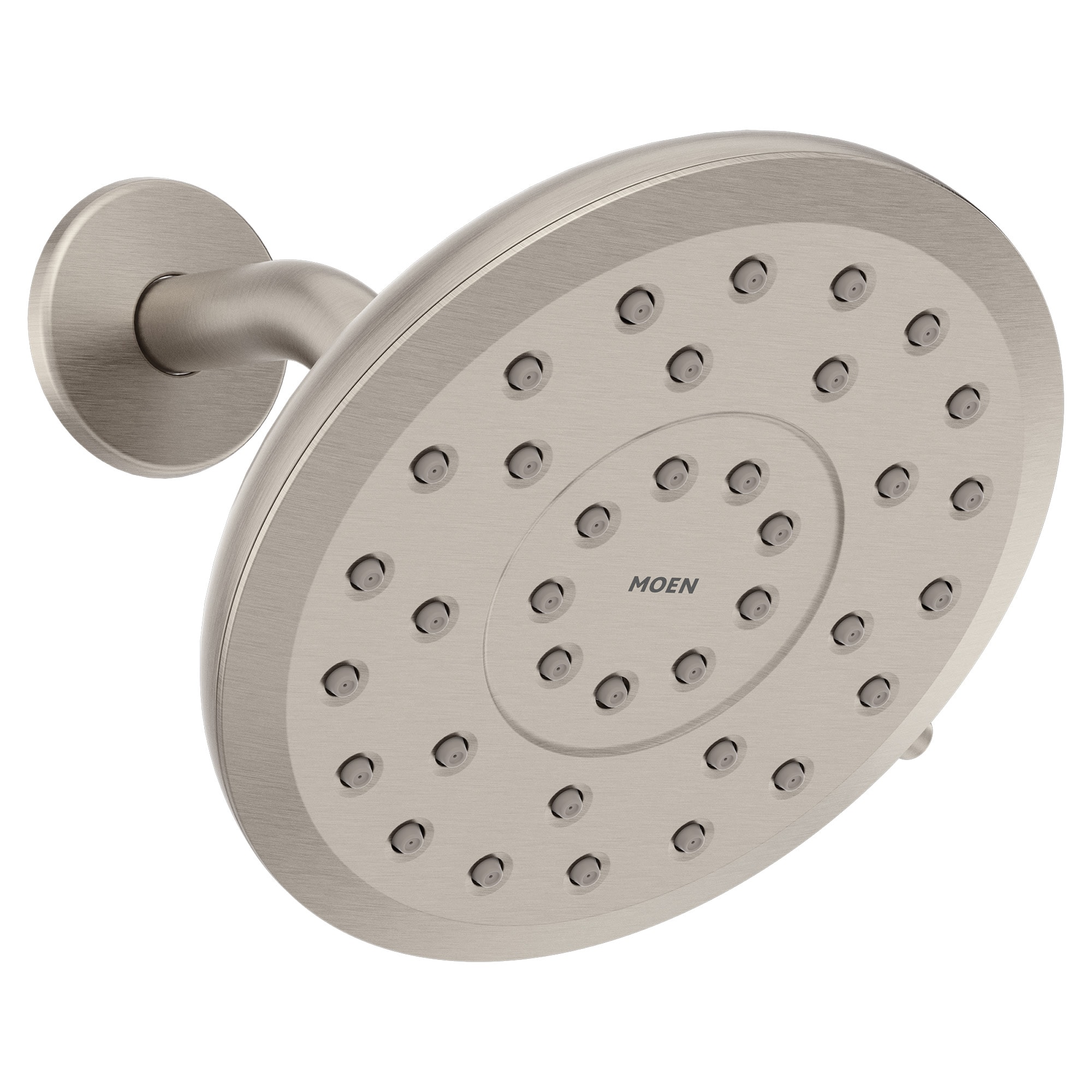 Moen Verso 8.0 -Settings Spot Resist Brushed Nickel 7-in Round Fixed High Pressure Rain Shower Head 1.75 GPM