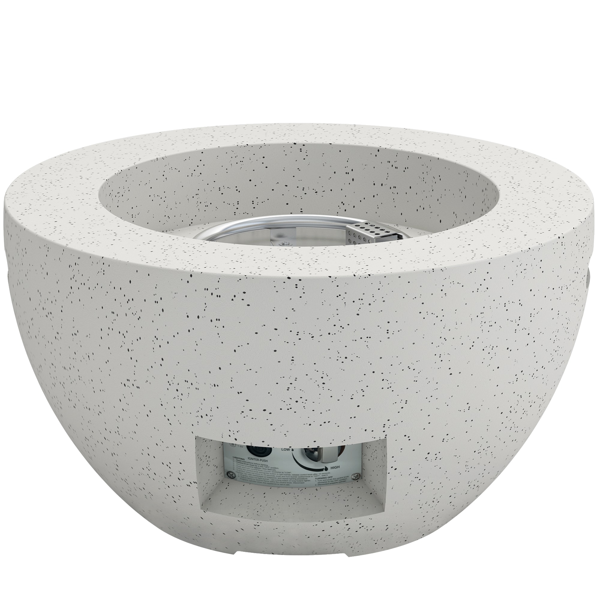 KANTE RMFP-B01-81904 25-in W Light Gray Portable Concrete Round Liquid propane Fire pit