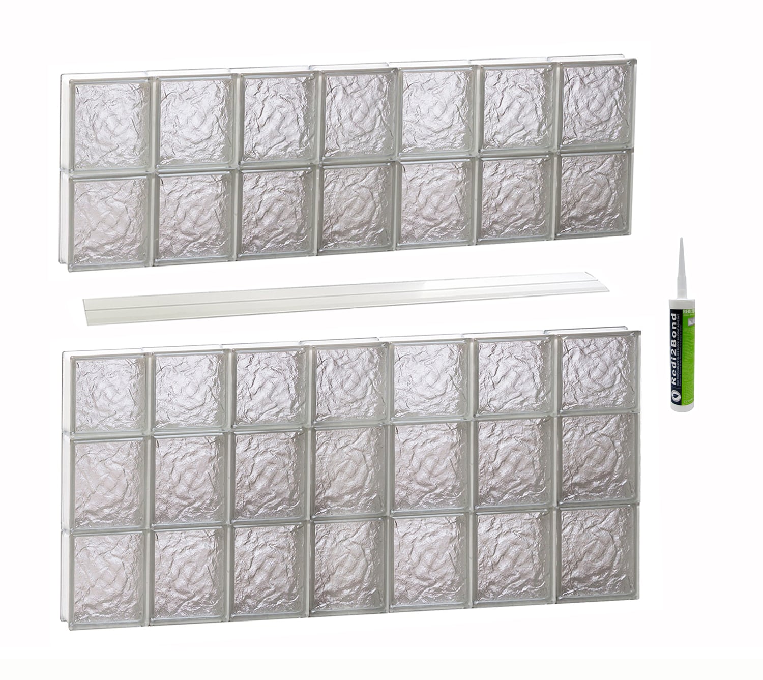 REDI2SET S4238IS Ice Glass 40-1/4-in x 36-3/4-in Frameless Replacement Glass Block Window