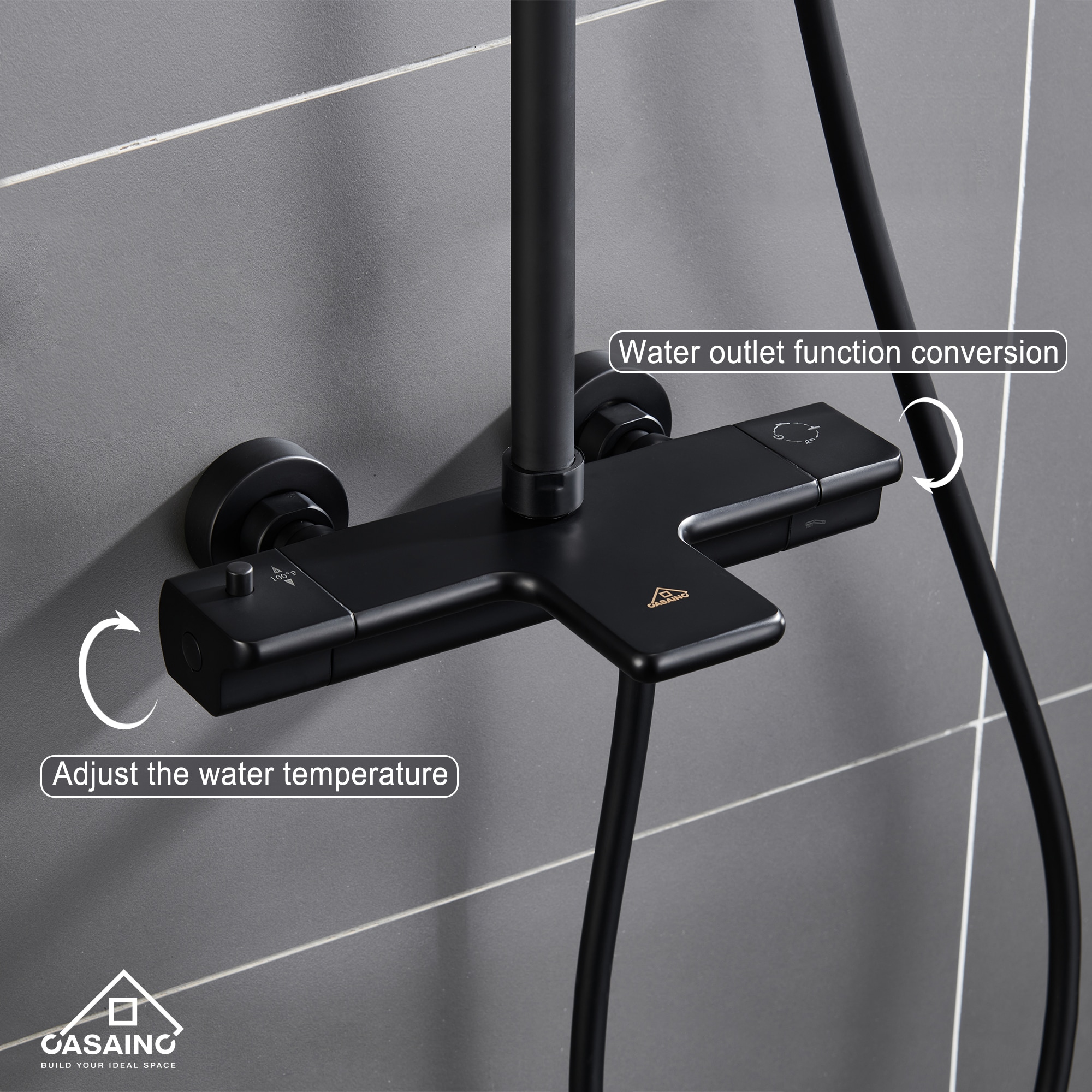 CASAINC MCS68T-10BG Showerhead-Bar-Panels - View #4