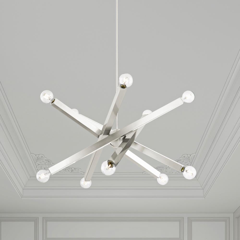Solna Brushed Nickel 10-Light Modern Chandelier