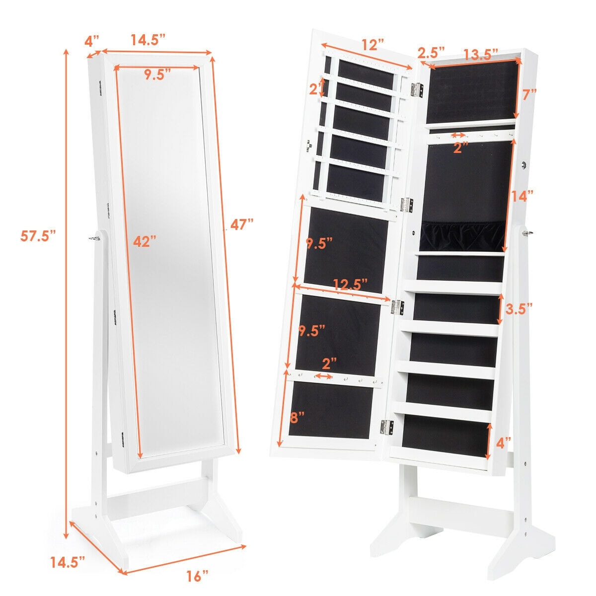 CASAINC HYSN-65948WH Jewelry-Armoires - View #4
