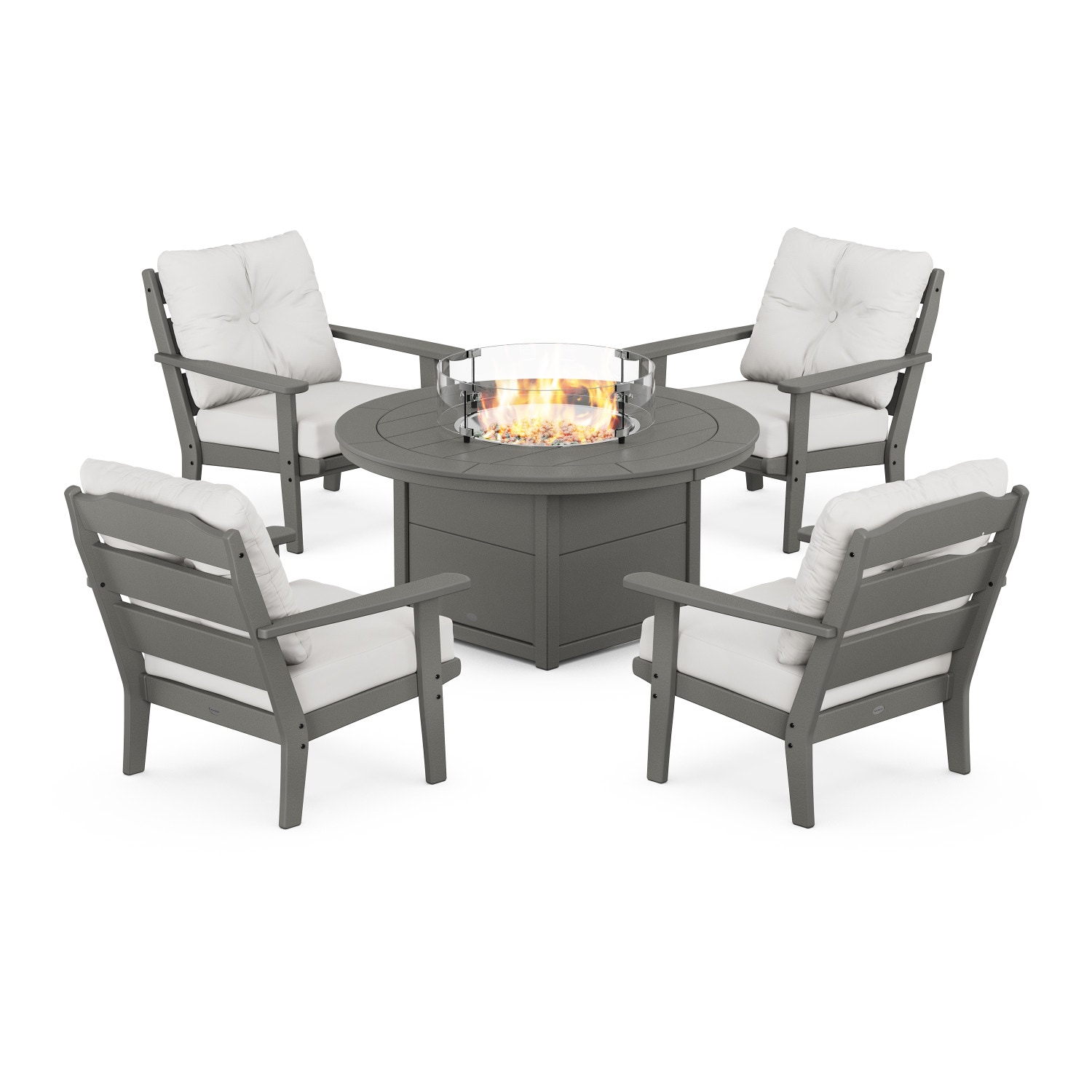 Allen + Roth By POLYWOOD Oakport 5-Piece Patio Conversation Set With ...