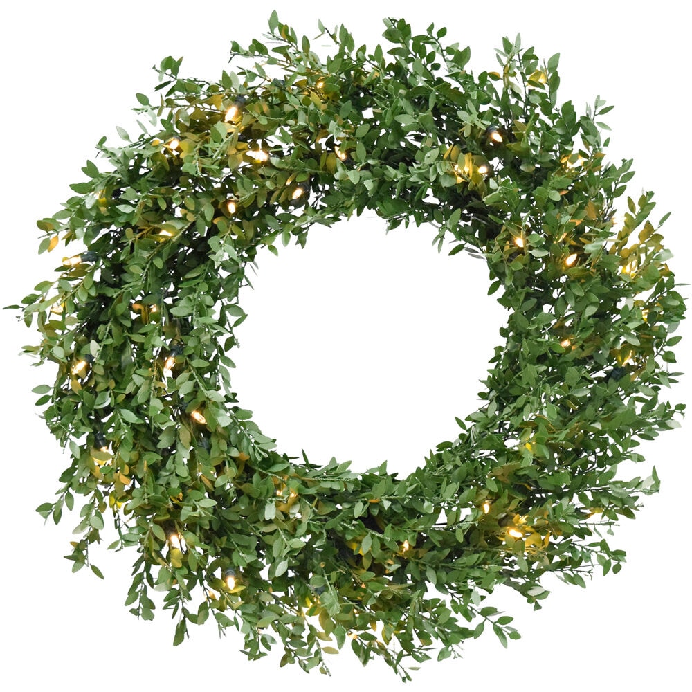 Fraser Hill Farm FFBX024W-5GR 24-in Pre-lit Indoor/Outdoor Green Mixed pine Artificial Christmas Wreath