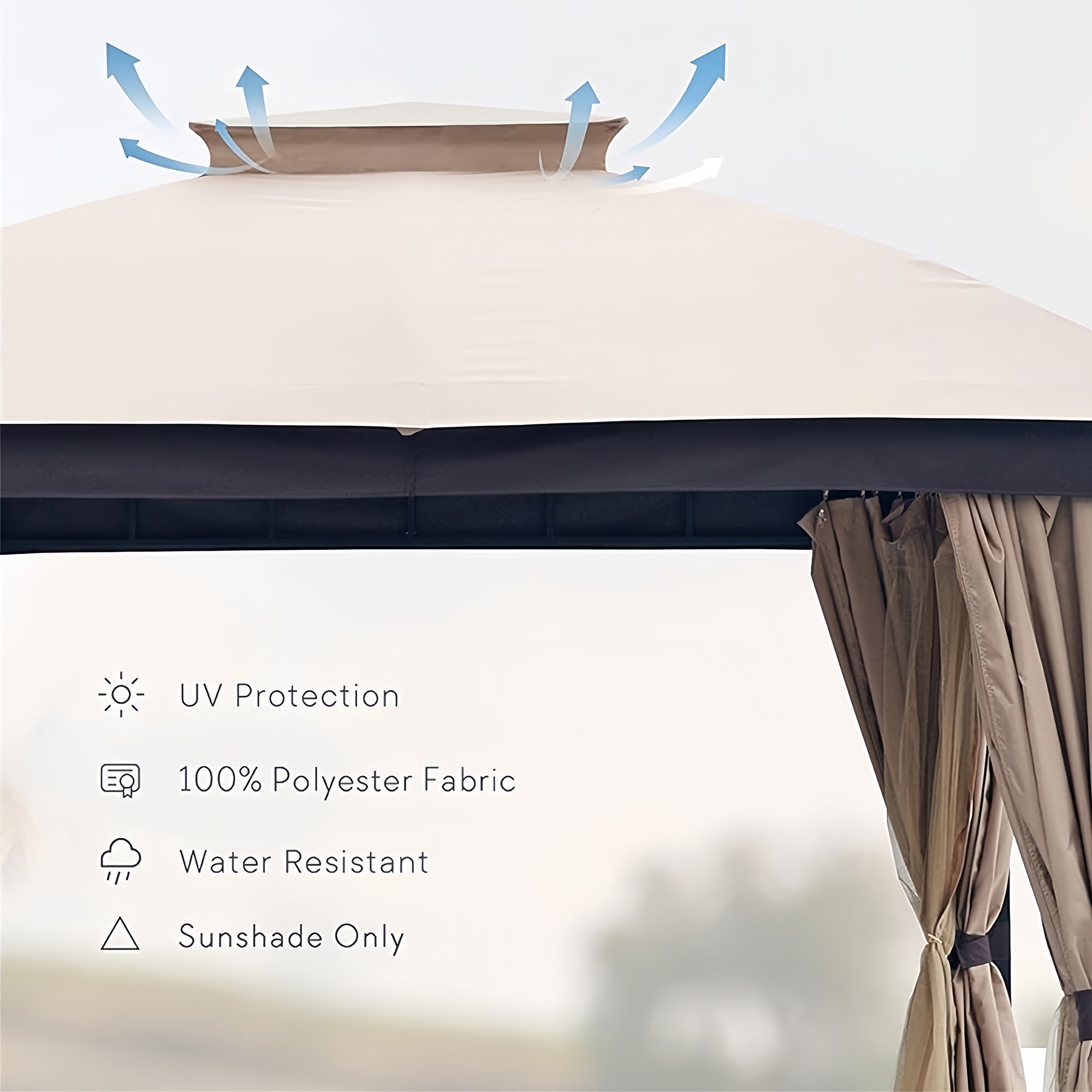 SINOFURN SYA990033GY Wood-Resin-Gazebos - View #5