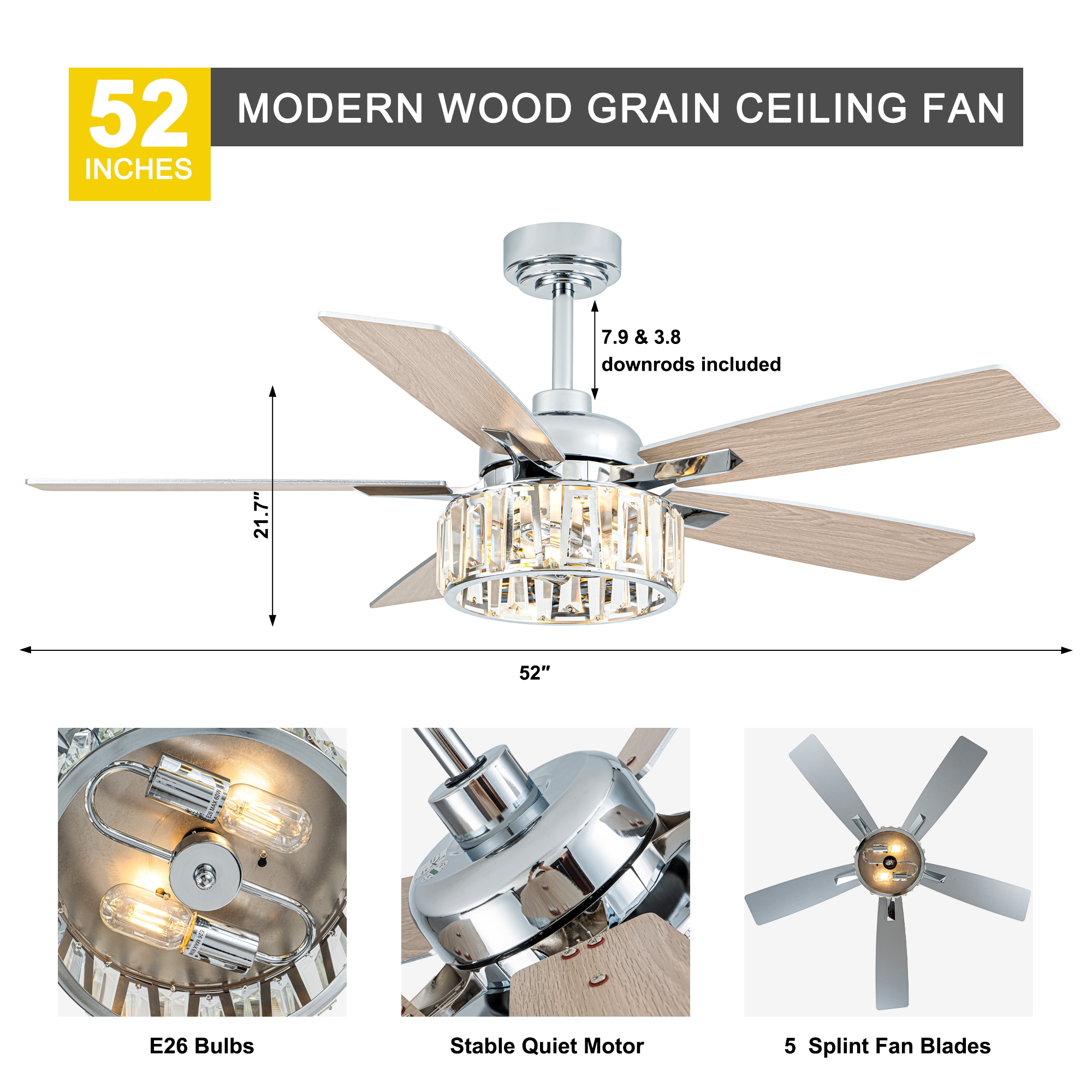 Oaks Decor DC5226OKELMD Ceiling-Fans - View #6