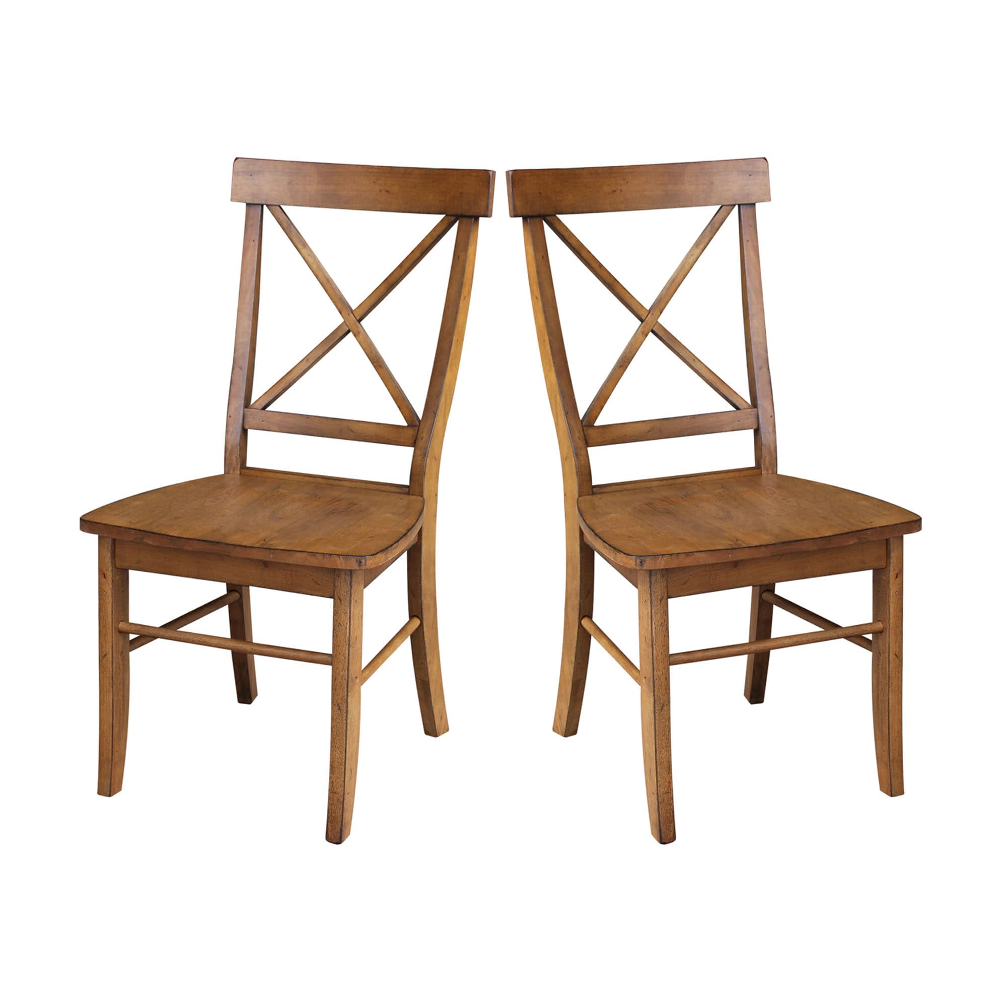 International Concepts C59-613P Set of 2 Traditional Dining Side Chair (Wood Frame)