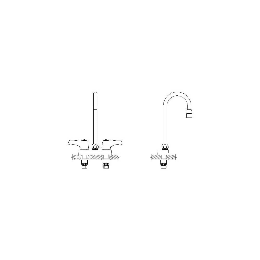 Delta  27C4923 Double Handle 1.5GPM Ceramic Disc Bathroom Faucet with Lever Blade Handles 1013/32 Inch Gooseneck Spout and Antimicrobial by AgION from the Commercial Series