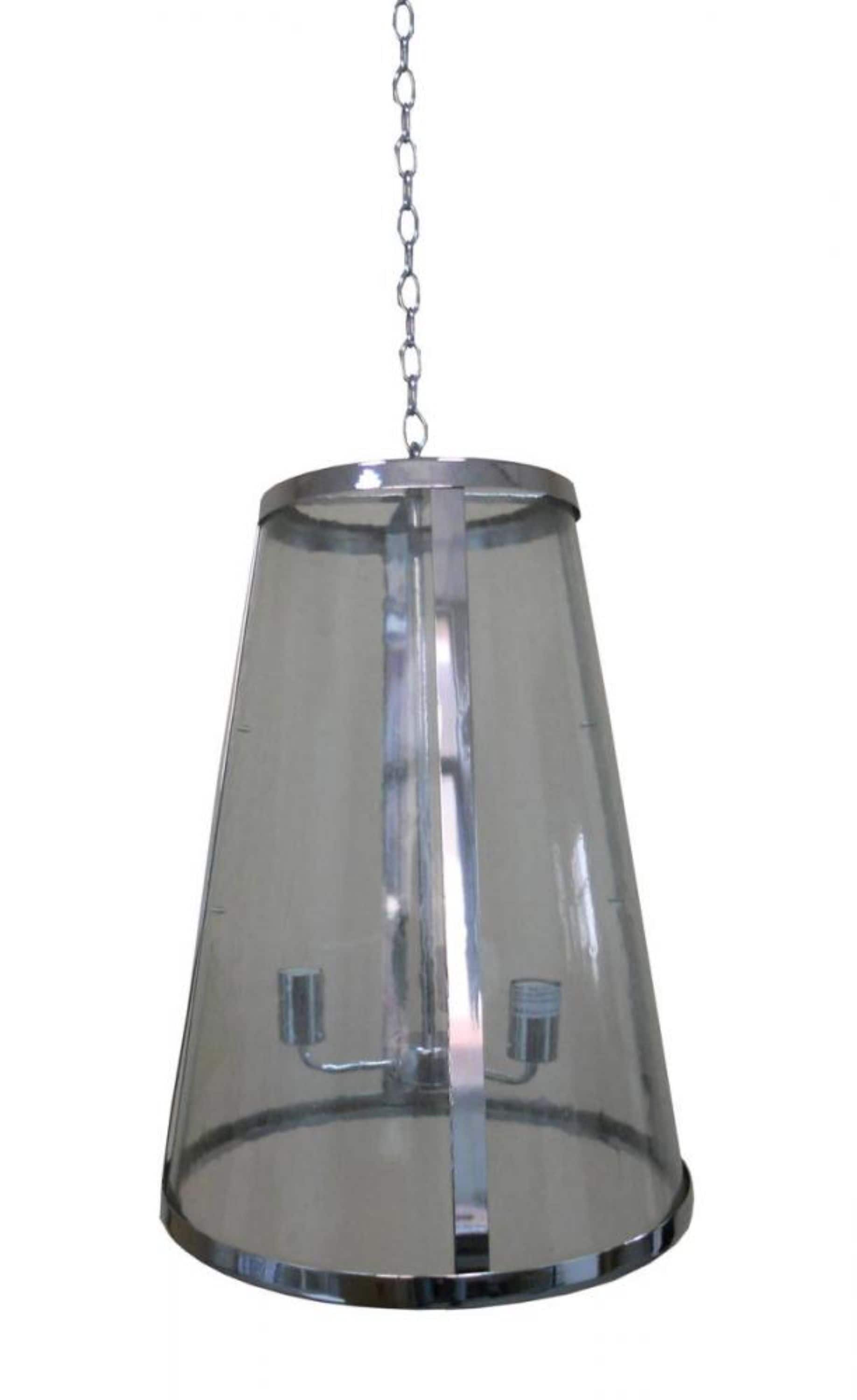 Whitfield Lighting CH1288-18CH 3-Light Chrome Transitional Clear Glass Cone Hanging Pendant Light