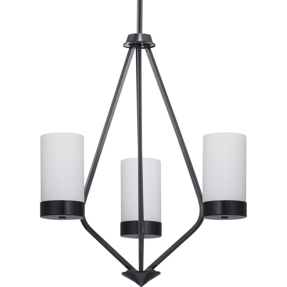 Progress Lighting P400021-031 Elevate 3 -Light Matte Black Modern/contemporary For Use in Bedrooms, Dining Rooms, Foyers, Kitchens, Living Rooms Chandelier