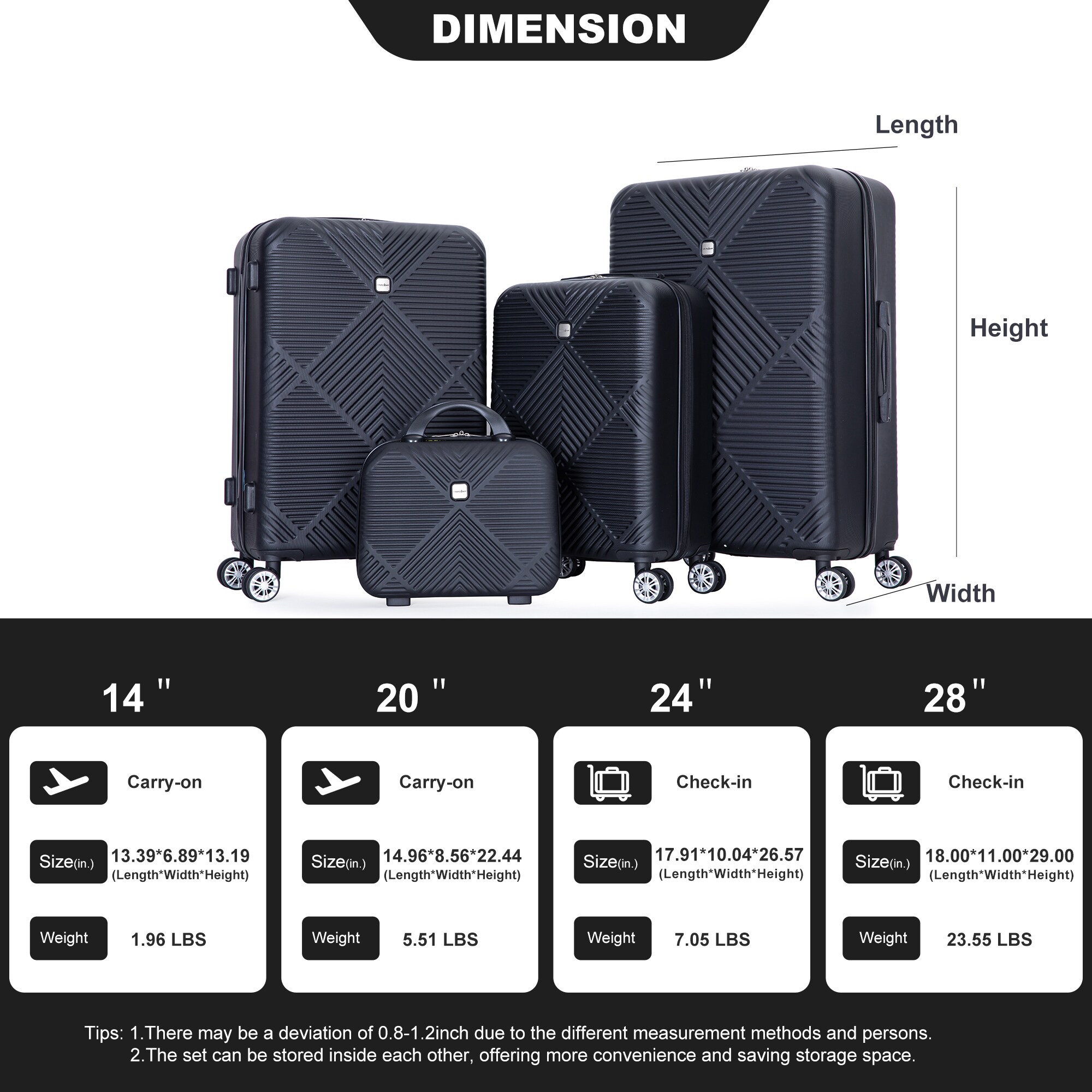 SINOFURN SYD9400009BK Luggage-And-Luggage-Sets - View #12