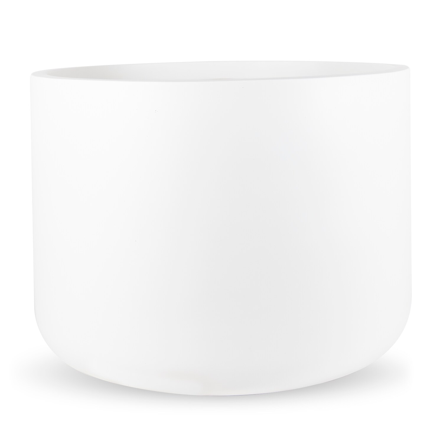 Vasesource CYRUS28WH Round 19.5-in W Extra Large White Fiberglass Indoor/Outdoor Planter
