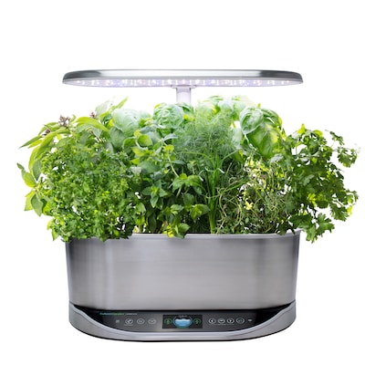 AeroGarden Bounty Elite, Stainless Steel LED Hydroponic System (24-in Maximum Plant Growth Height) Lowes.com