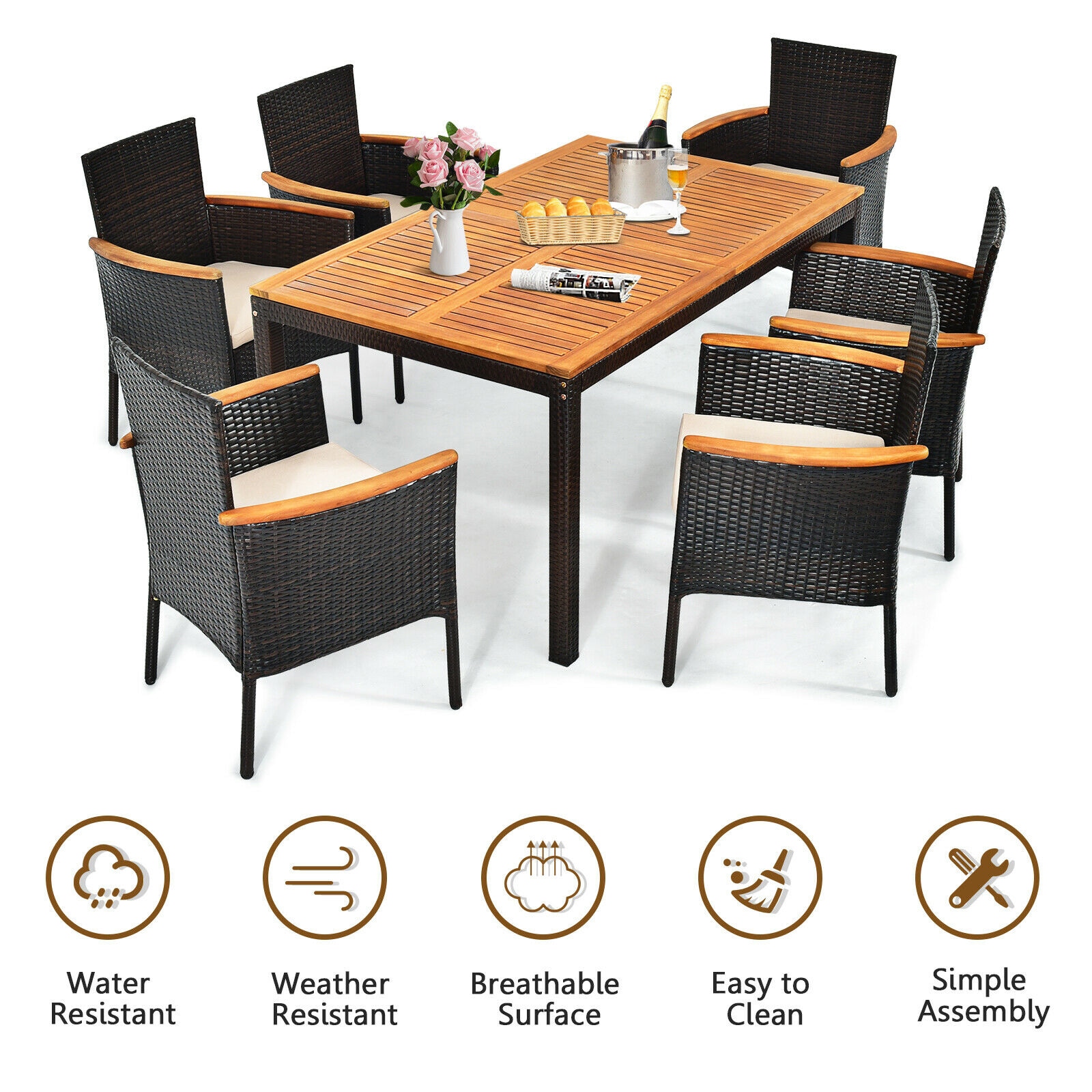 Clihome CWCH-HW68AD190B+ Patio-Dining-Sets - View #12
