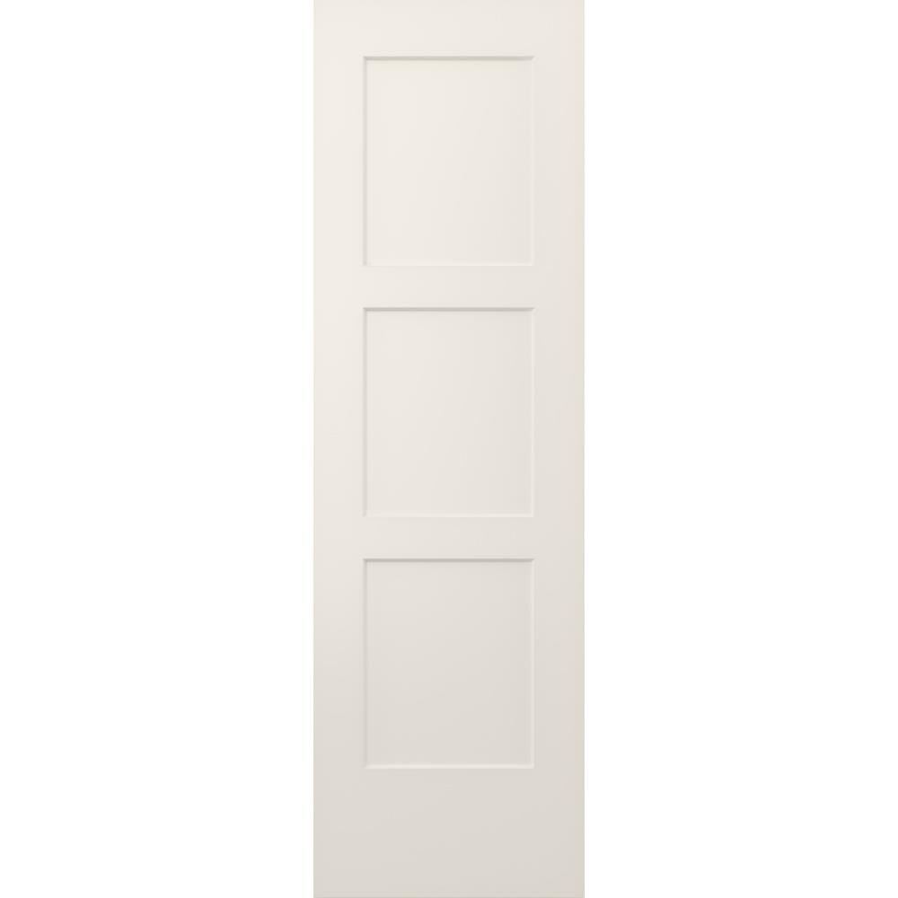 JELD-WEN LOWOLJW235301053 Birkdale 24-in x 80-in Primed 3-panel square Smooth Hollow core Primed Molded composite Slab Door