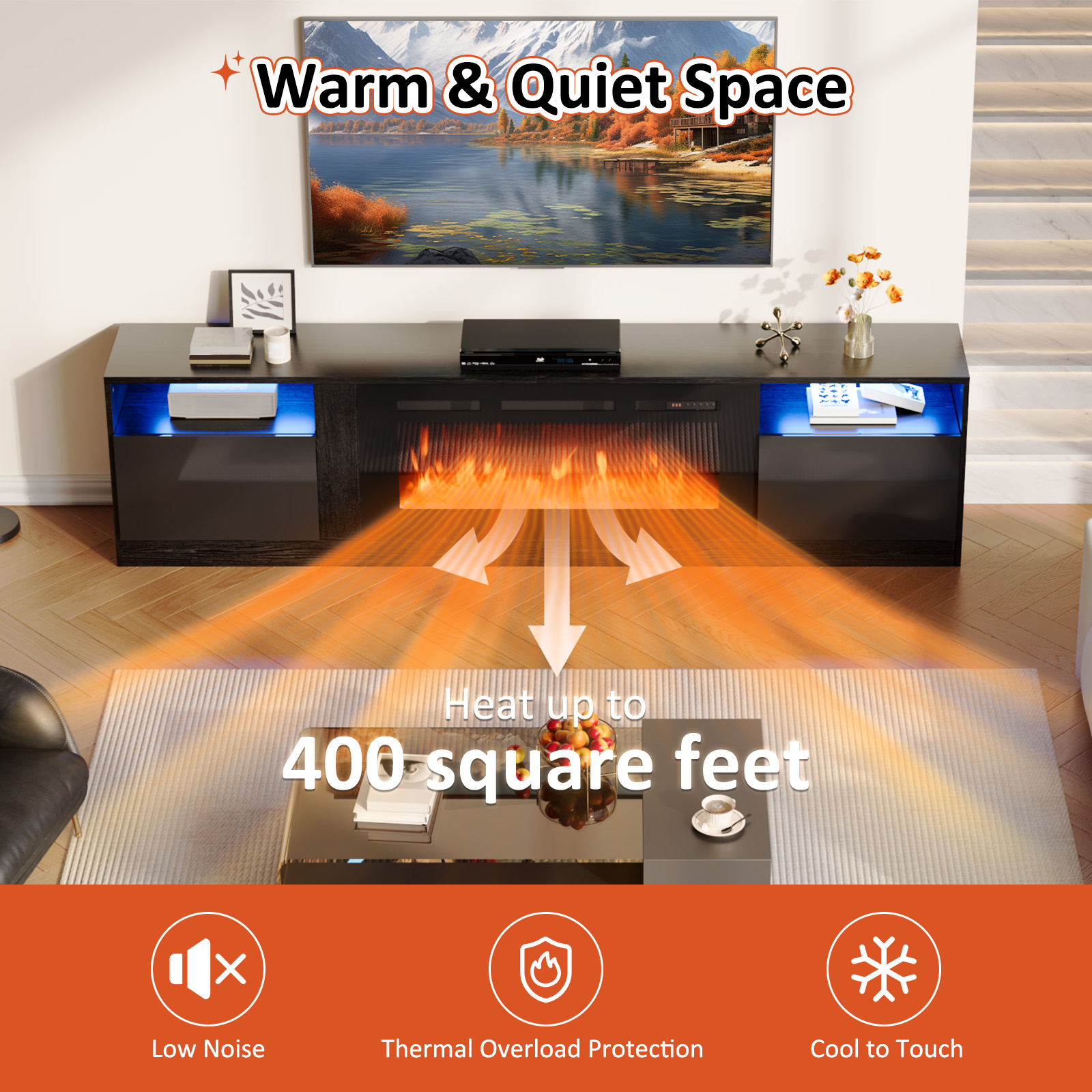 Bapipro TE21A28B Electric-Fireplaces - View #4