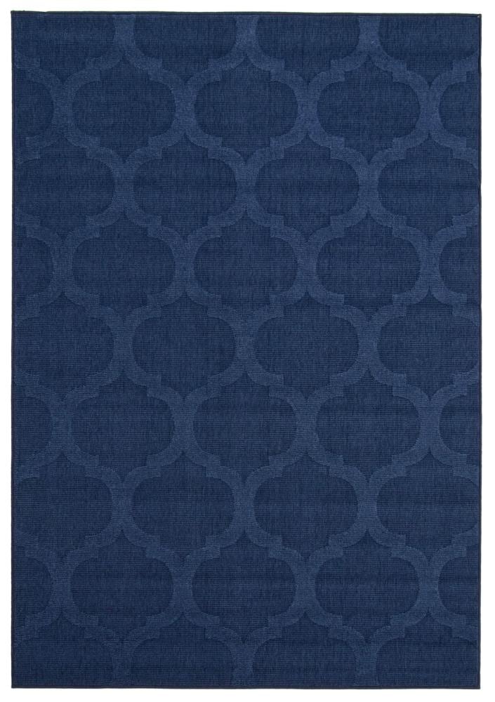 ECARPETGALLERY 351395 Cambridge 7 x 9 (ft) Polypropylene Navy Rectangular Indoor/Outdoor Trellis Area rug