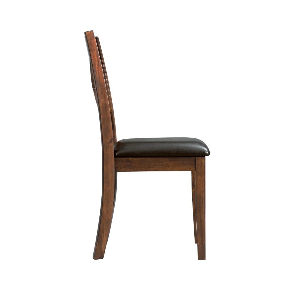 Alexa Cherry 7-Piece Rectangular Dining Set with Faux Leather Chairs