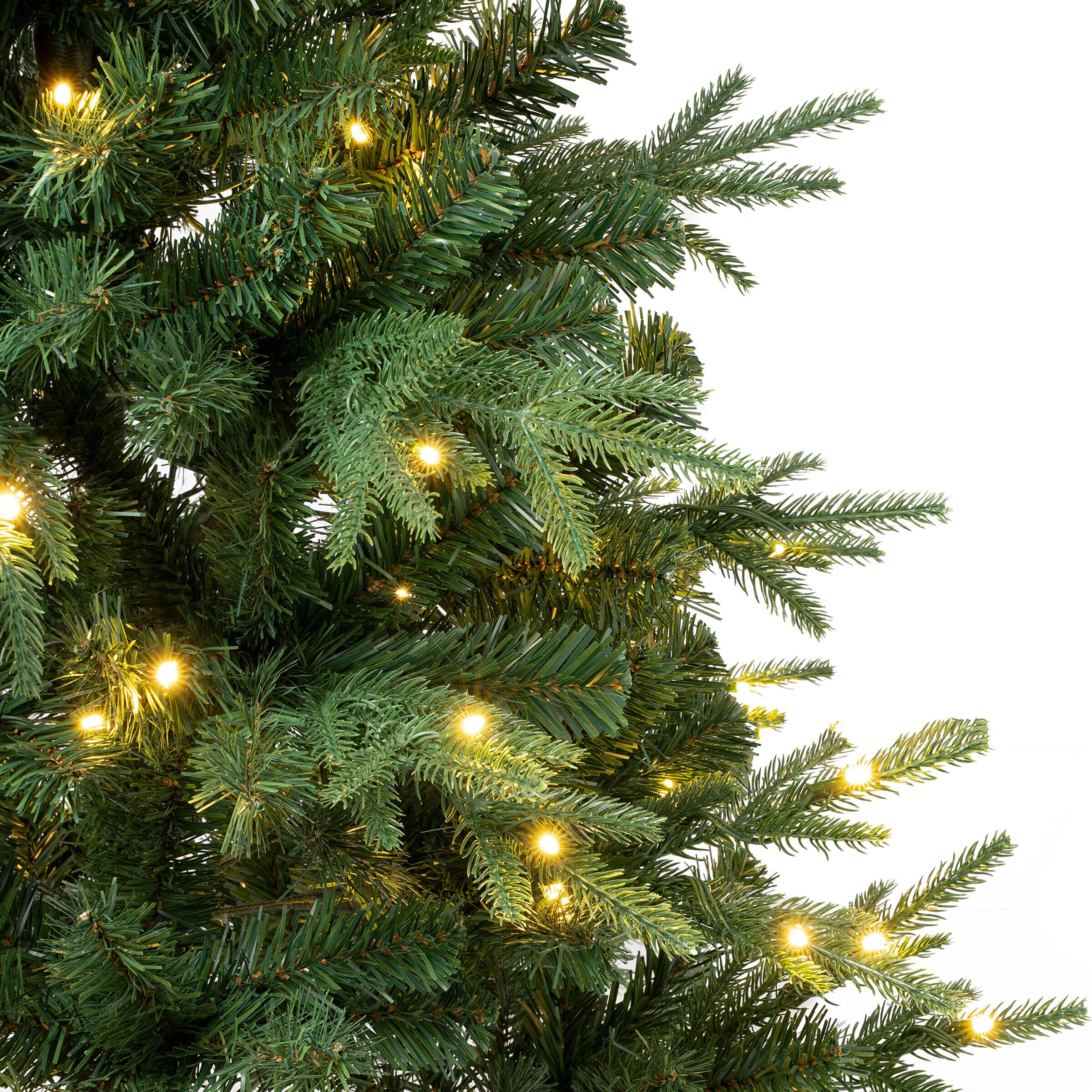 National Tree Company Pre-Lit 'Feel Real' Artificial Minis Christmas Tree Green Nordic Spruce White Lights Includes Burlap Bag Base Small Pines Decor T