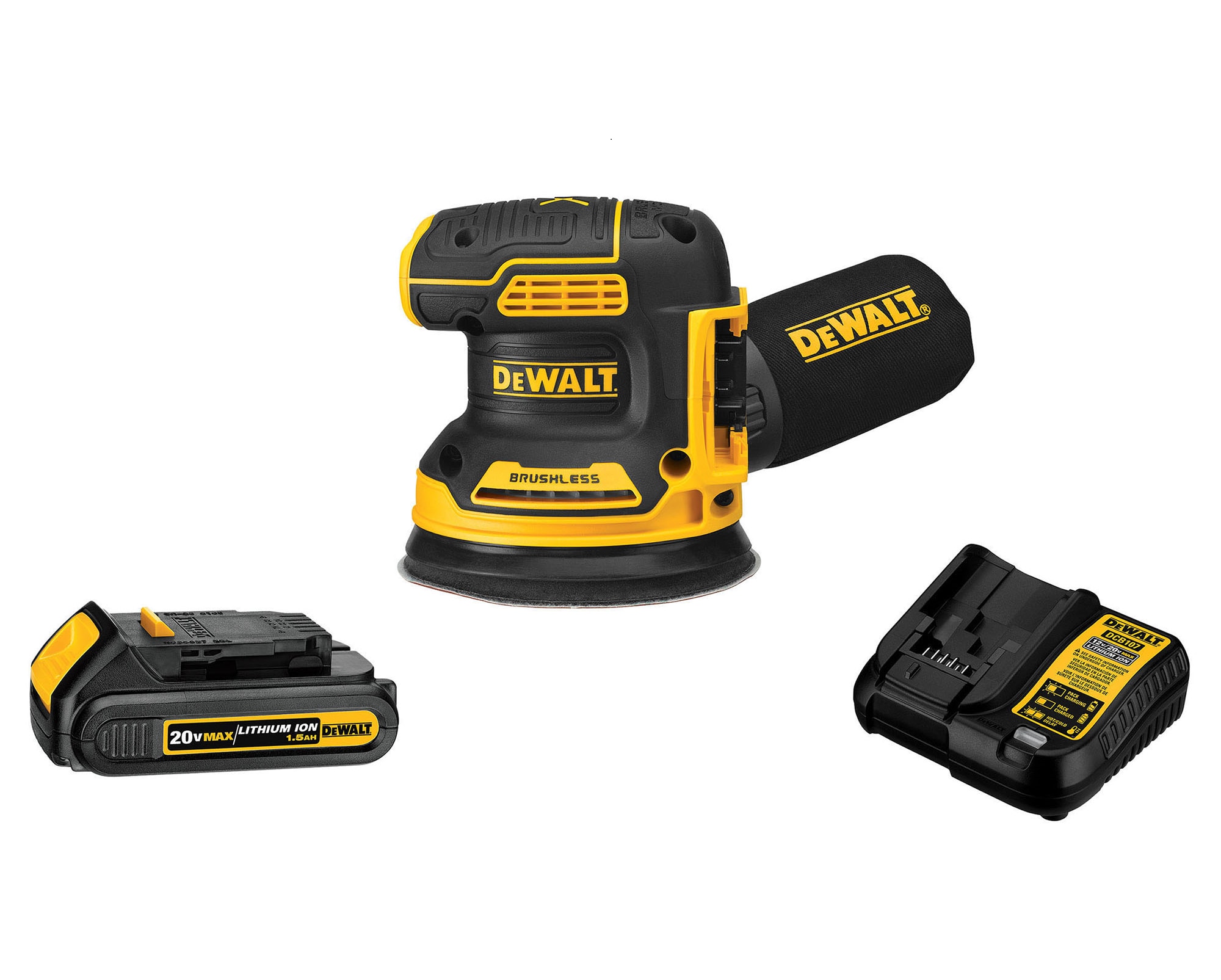 DEWALT 20 Volts Brushless Variable Random Orbital Cordless Sander with Dust Management Battery Included in the Power Sanders department at Lowes