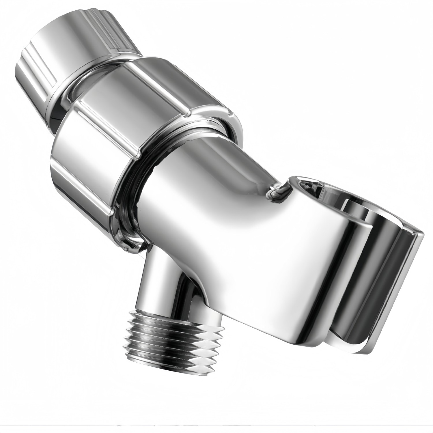 Numhew Adjustable 1/2 in IPS Brass Ball Joint Chrome Shower Head Holder Mount