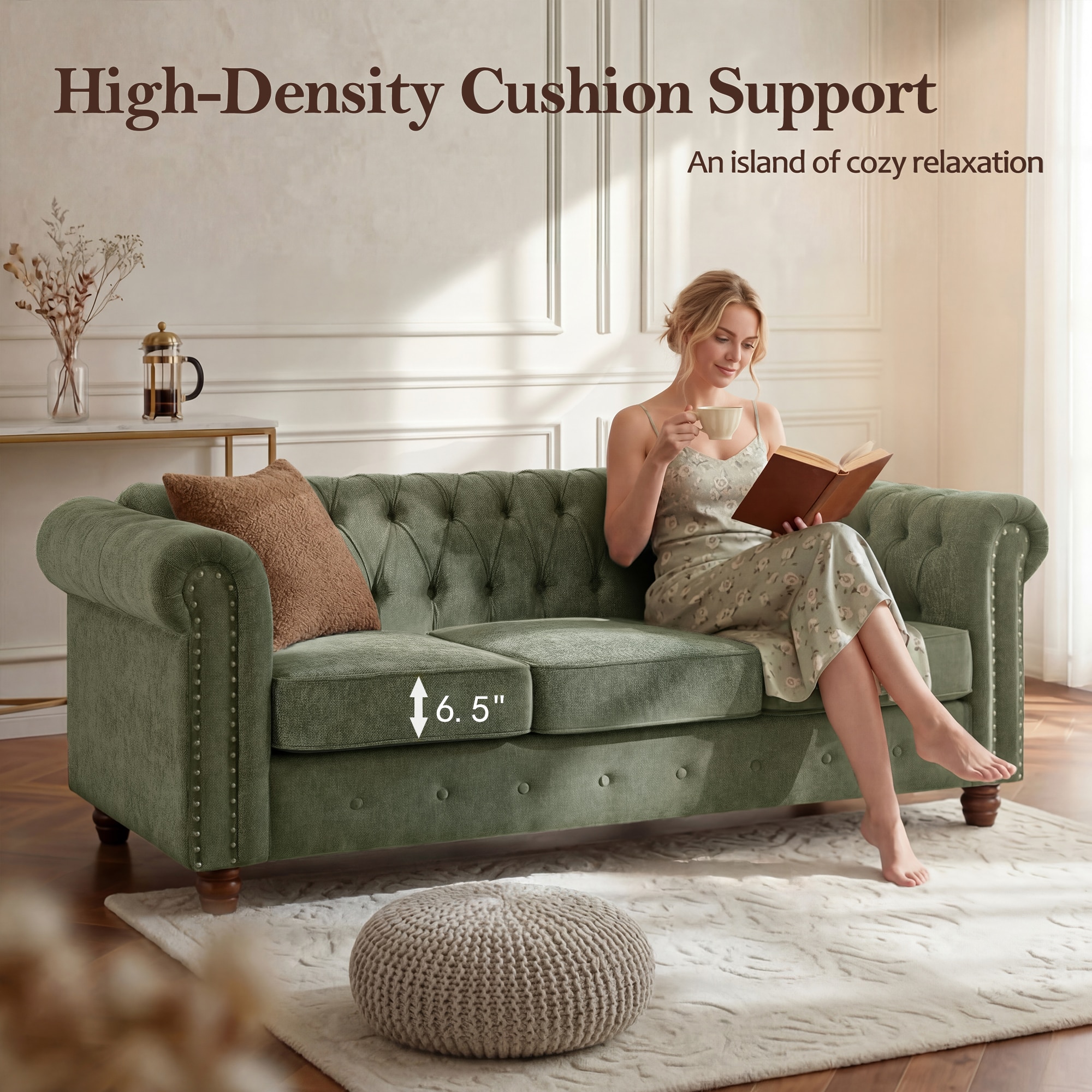 FARATI 8727-GREEN-3 Sofas-Loveseats - View #6