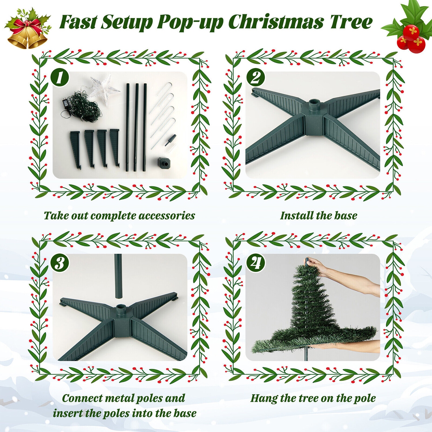 WELLFOR HYJ24154US-GN Artificial-Christmas-Trees - View #5