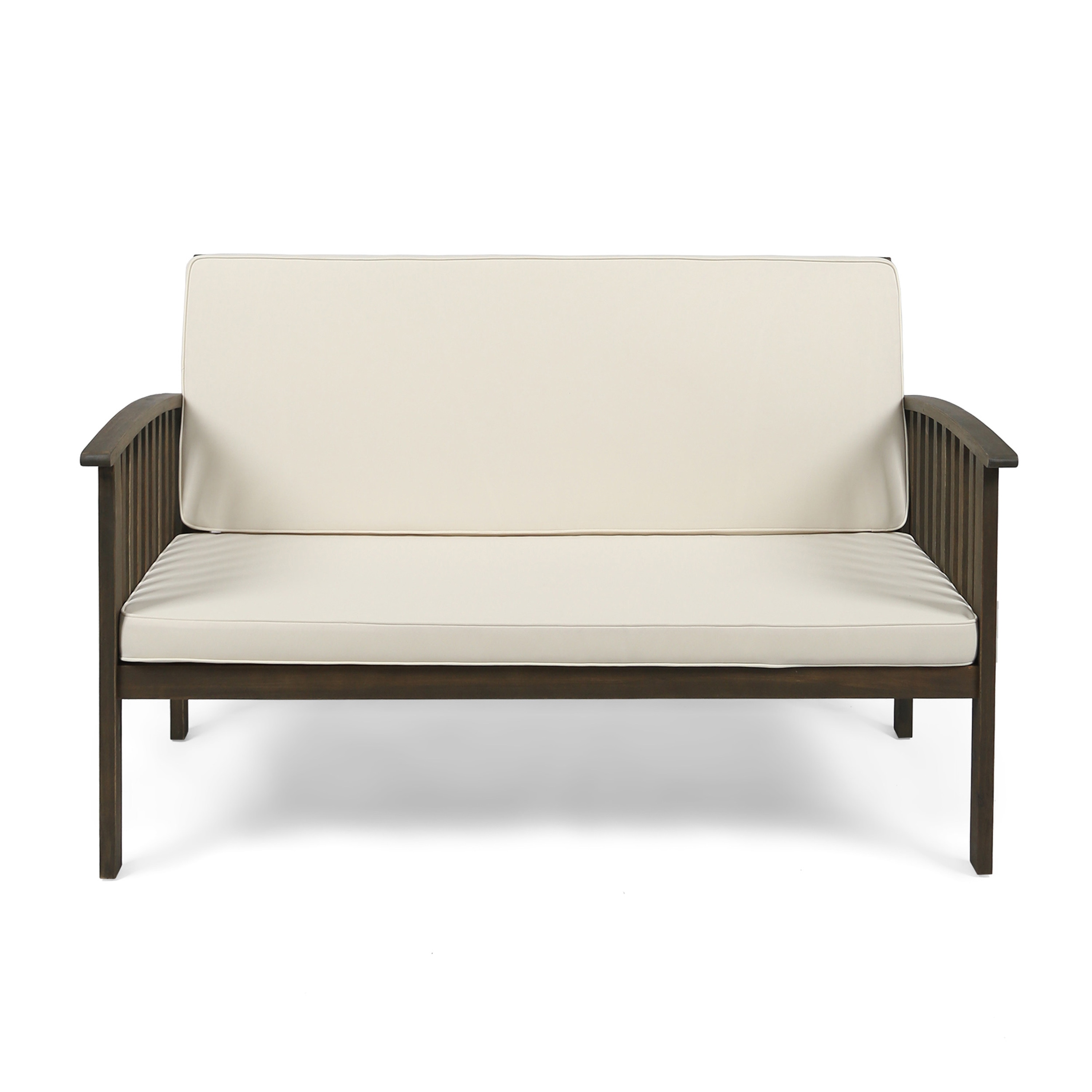 LIVIZA GAZ-NHP08GC 53.25-Inches W x 33.5-Inches H Cream Acacia Love seat Bench