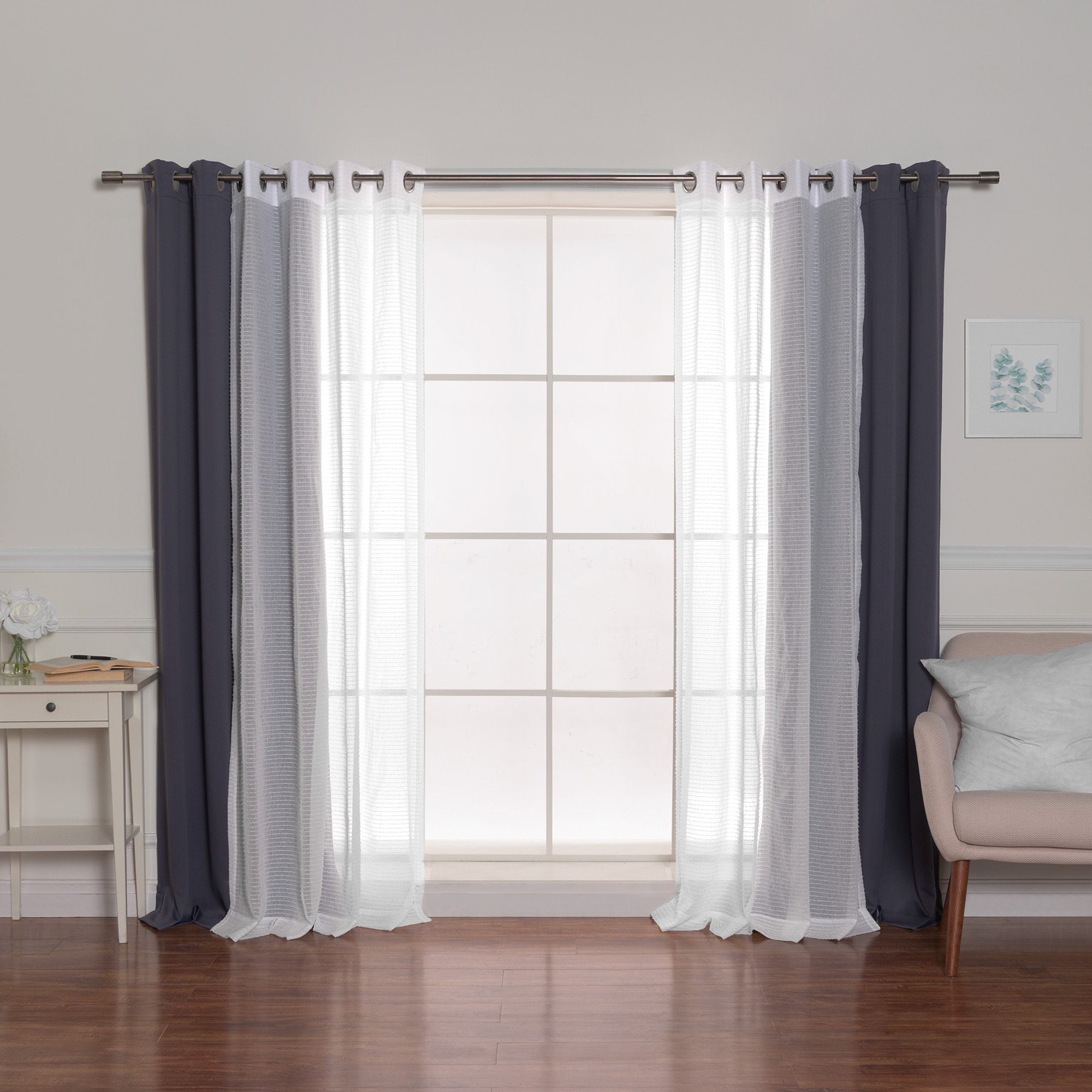 Best Home Fashion MM-STRIPE-96-DKGREY curtains - View #4