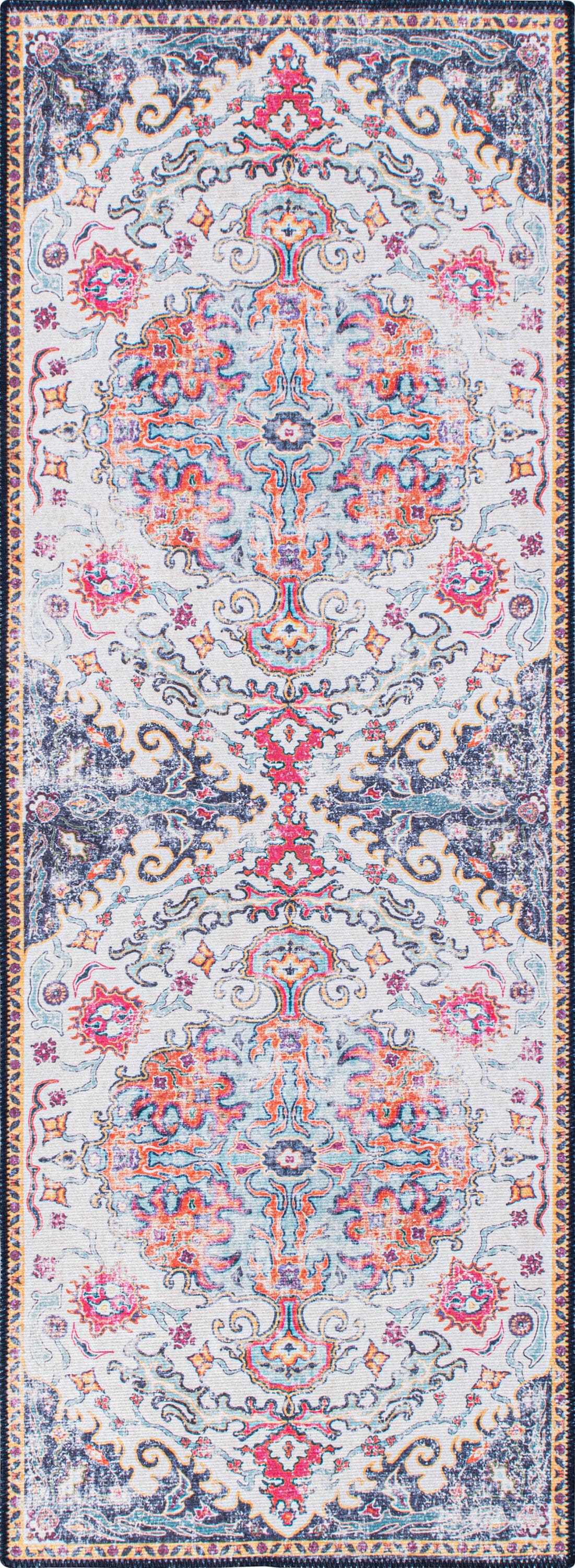 World Rug Gallery 5051MULTI2X10 Somerville 2 x 10 (ft) Loomed Polyester Multi Rectangular Indoor Medallion Bohemian/Eclectic Machine washable Runner rug