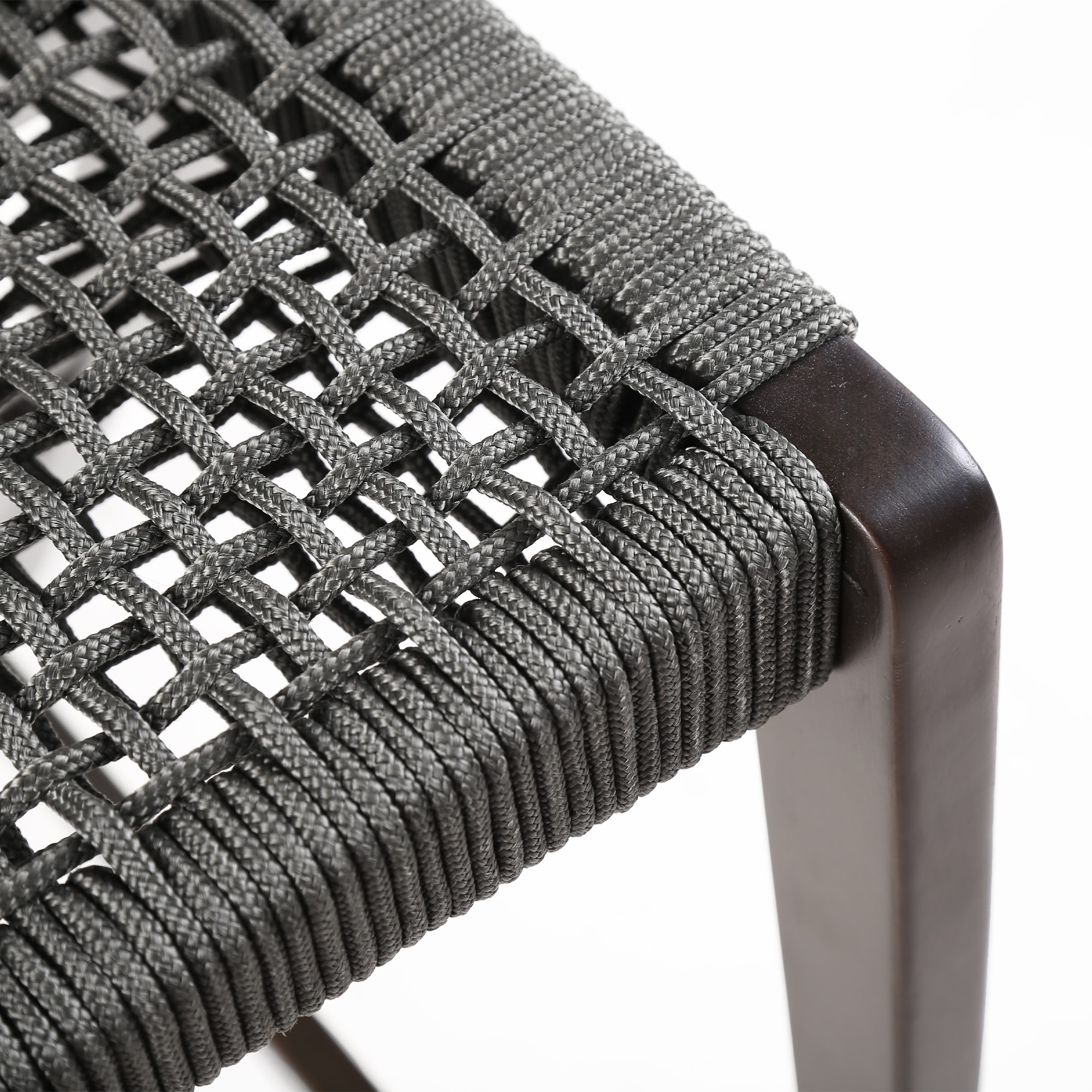 Nabila 42.5" Dark Eucalyptus and Grey Rope Outdoor Chair
