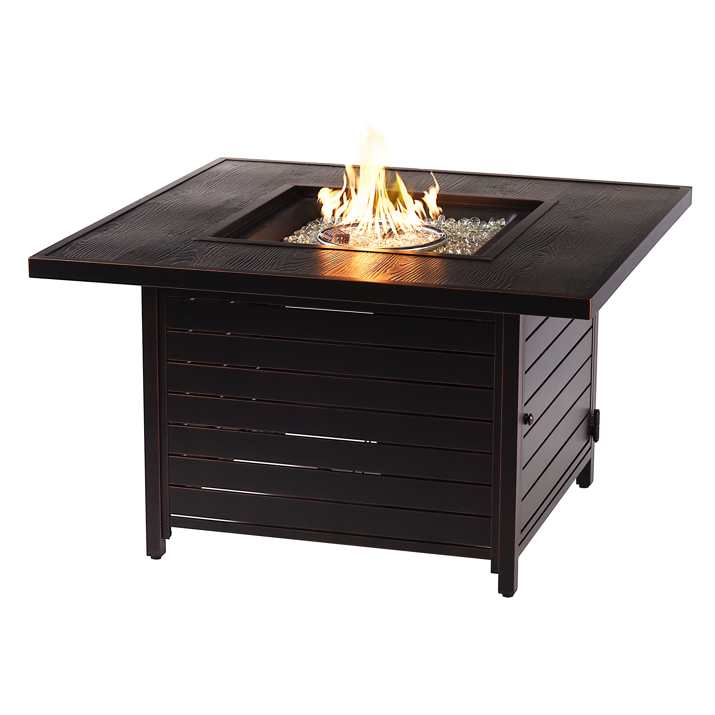 Oakland Living NORDIC-FPT-AC 42-in W Black Portable Aluminum Square Liquid propane Fire pit table