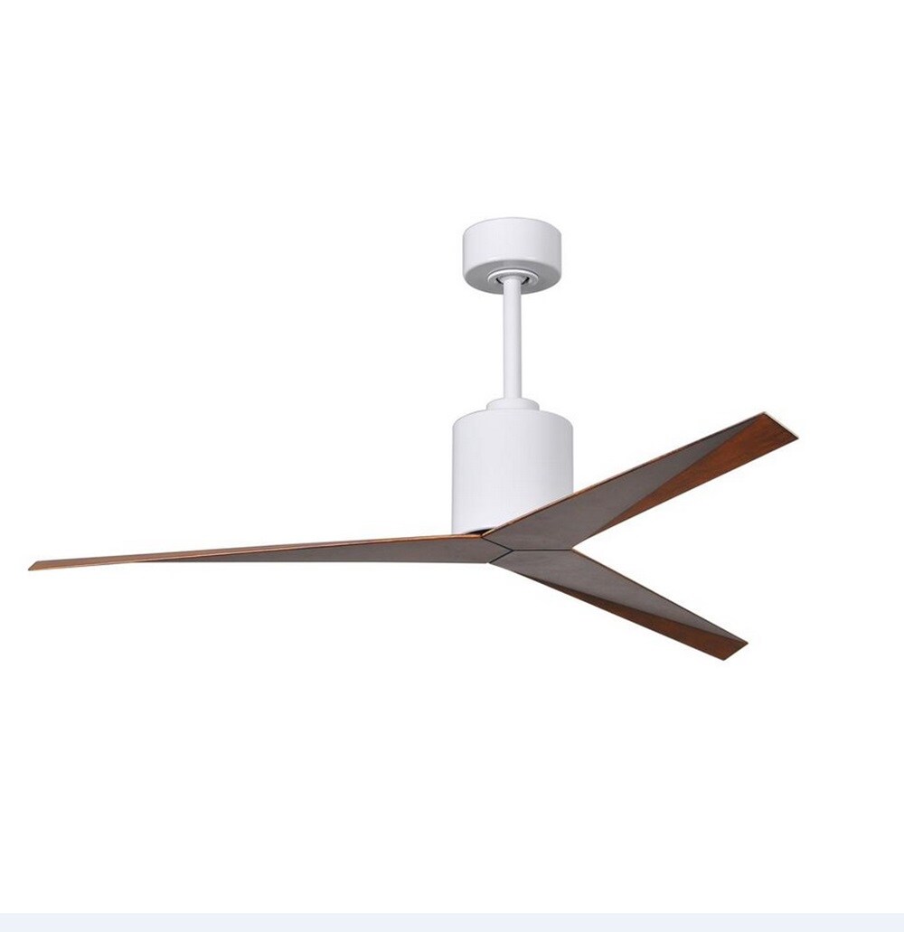 Matthews Fan Company EK-WH-WN Eliza 56-in Outdoor Gloss White with Walnut Tone Blades Ceiling Fan Without Light - Remote Included ( 3 -Blade )