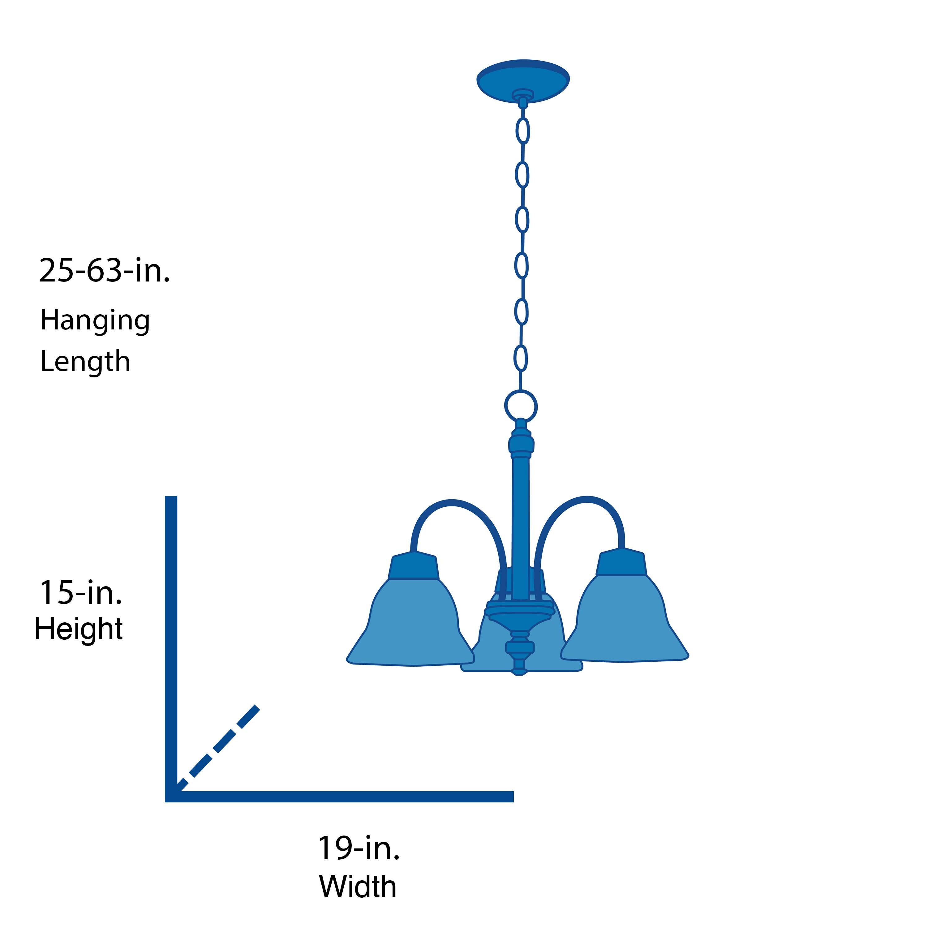 Project Source Fallsbrook 3-Light Oil-Rubbed Bronze Traditional LED Dry rated Chandelier