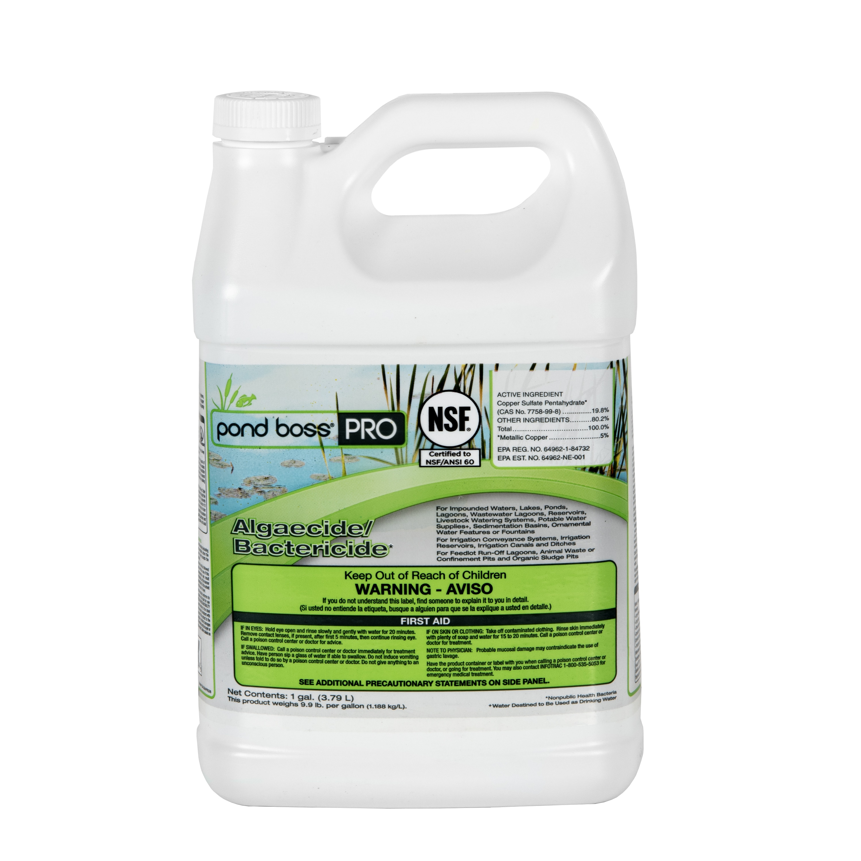 pond boss 54289 Algaecide/Bactericide, 1 gallon Pond Liquid Algaecide 1 Gallon(s)