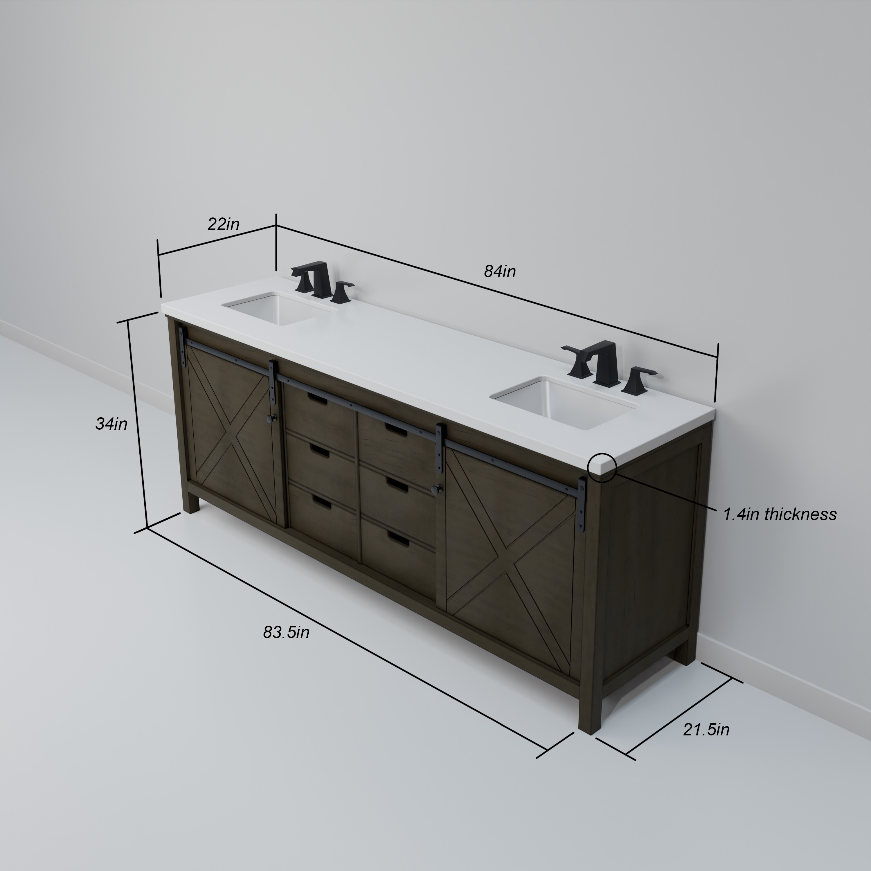 Lexora LM342284DKCSM34F Bath-Vanity-Combo - View #9