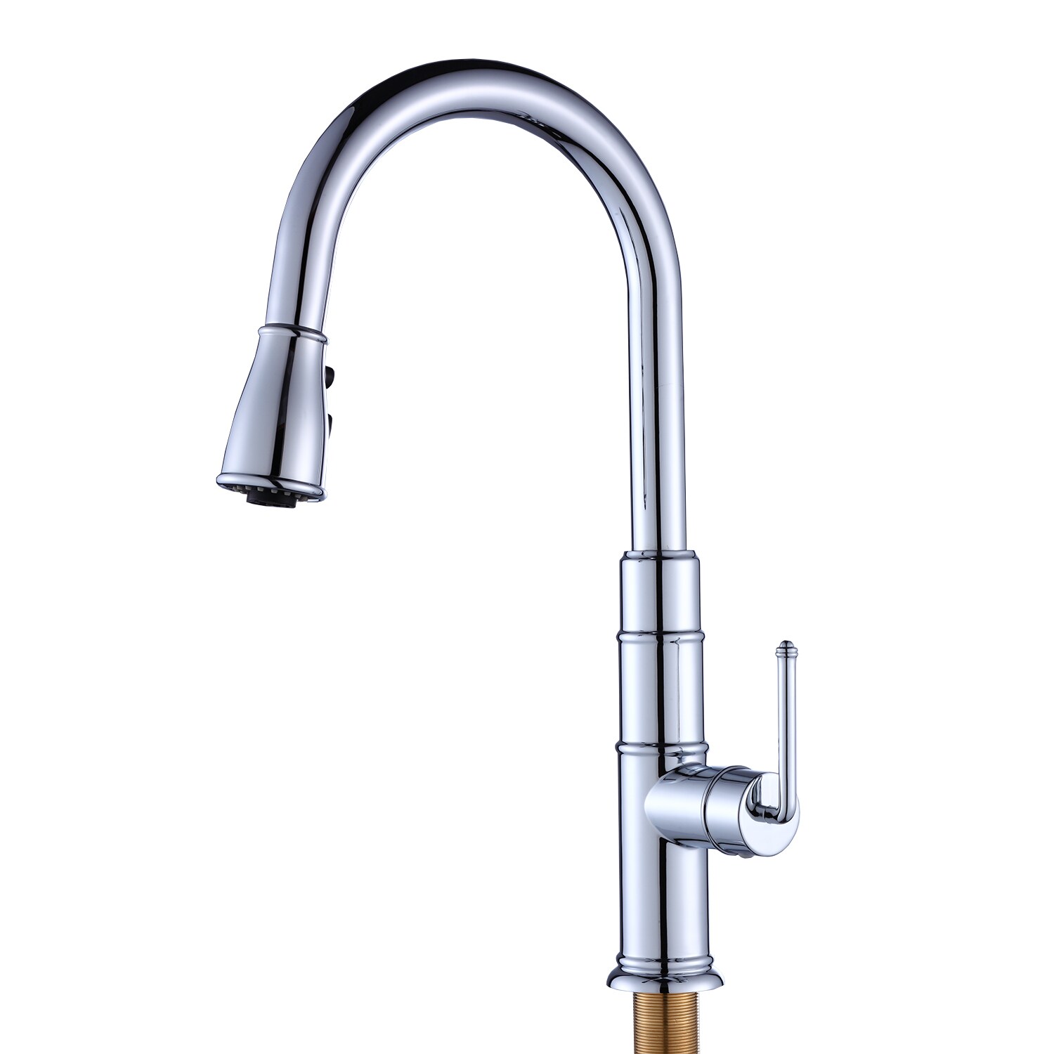 CASAINC Polished Chrome Single Handle Pull-down Commercial Kitchen ...