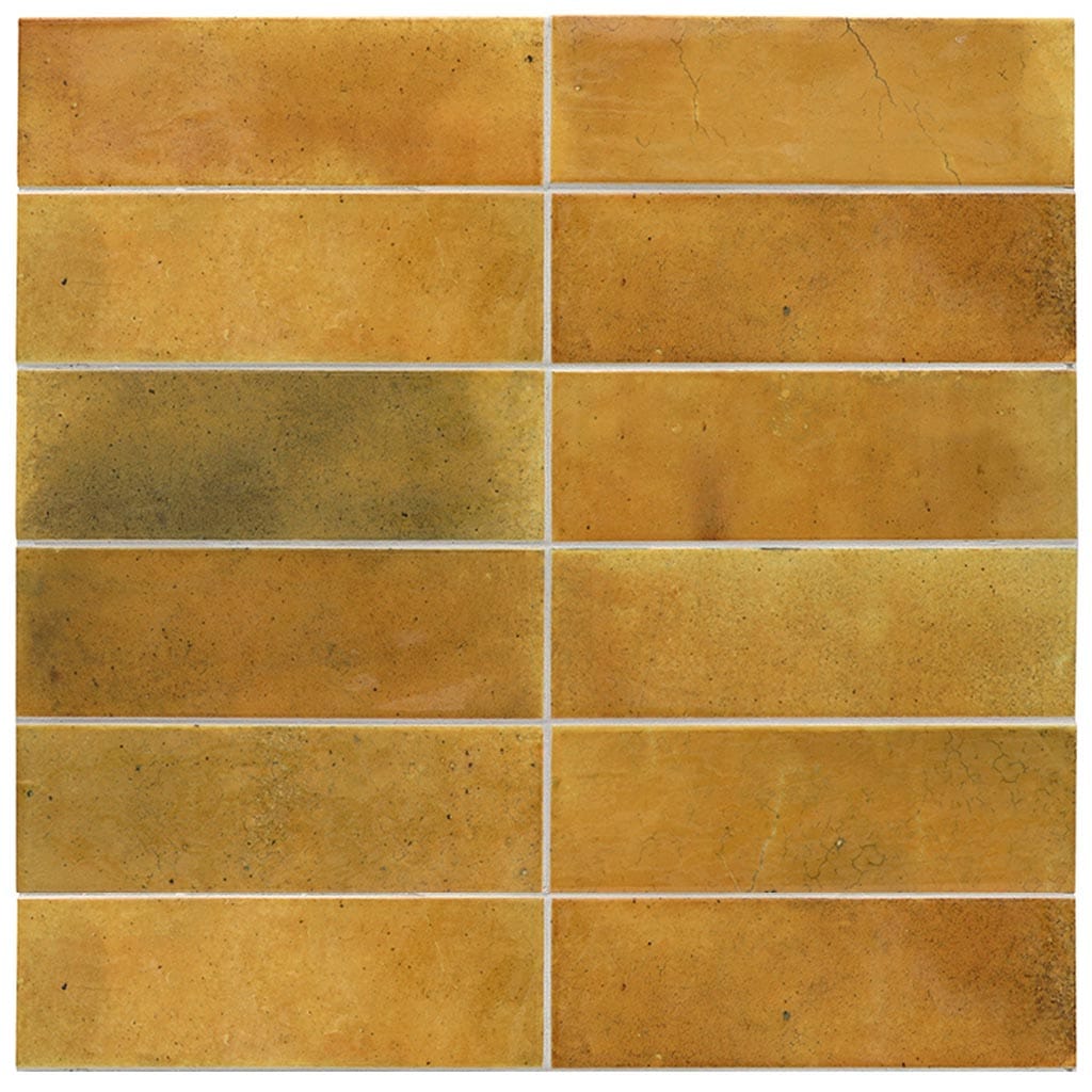 Apollo Tile MOD88CAR258A Antiek Honey Orange 3-in x 8-in Glossy Ceramic Brick Look Floor and Wall Tile (5.38-sq. ft/ Carton)