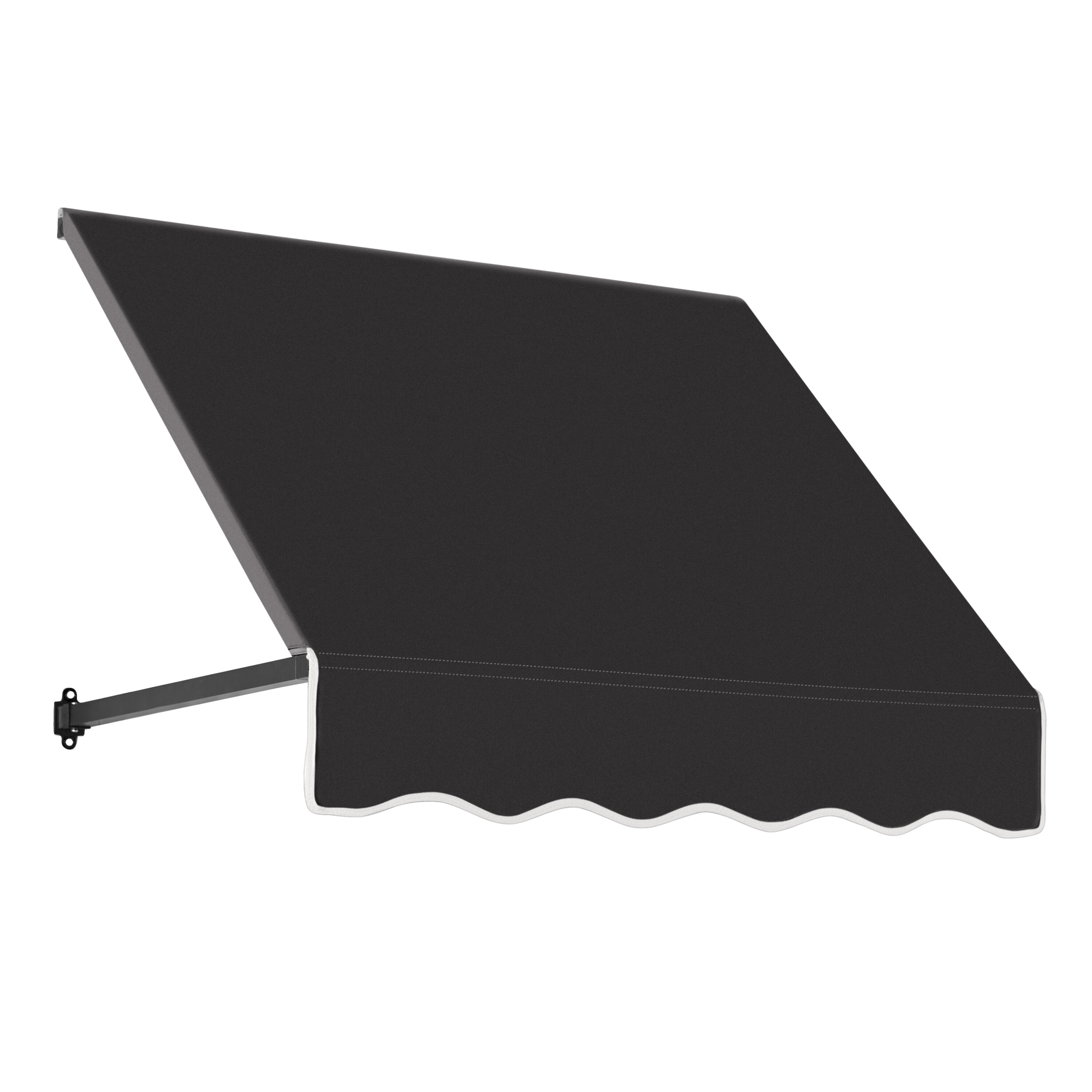 Awntech ER1030-L-3K Dallas Retro 40.5-in Wide x 30-in Projection x 16-in Height Fabric Black Solid Fixed Window/Door Awning