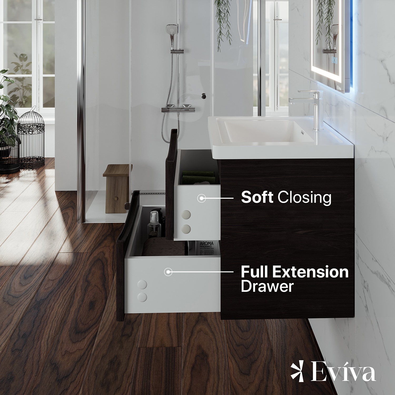 Eviva EVVN600-24CHNT-WM Bath-Vanity-Combo - View #5