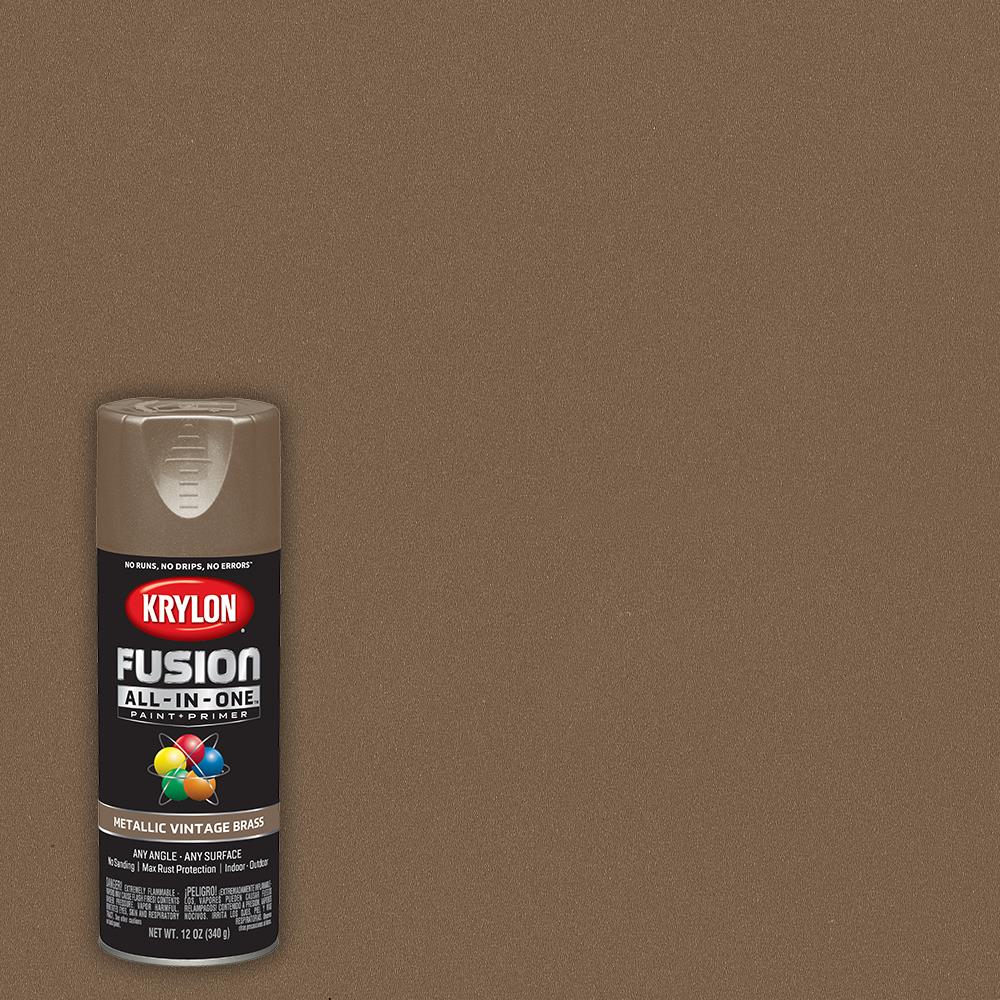 Krylon FUSION ALL-IN-ONE Satin Vintage Brass Metallic Spray Paint and  Primer In One (NET WT. 12-oz) in the Spray Paint department at