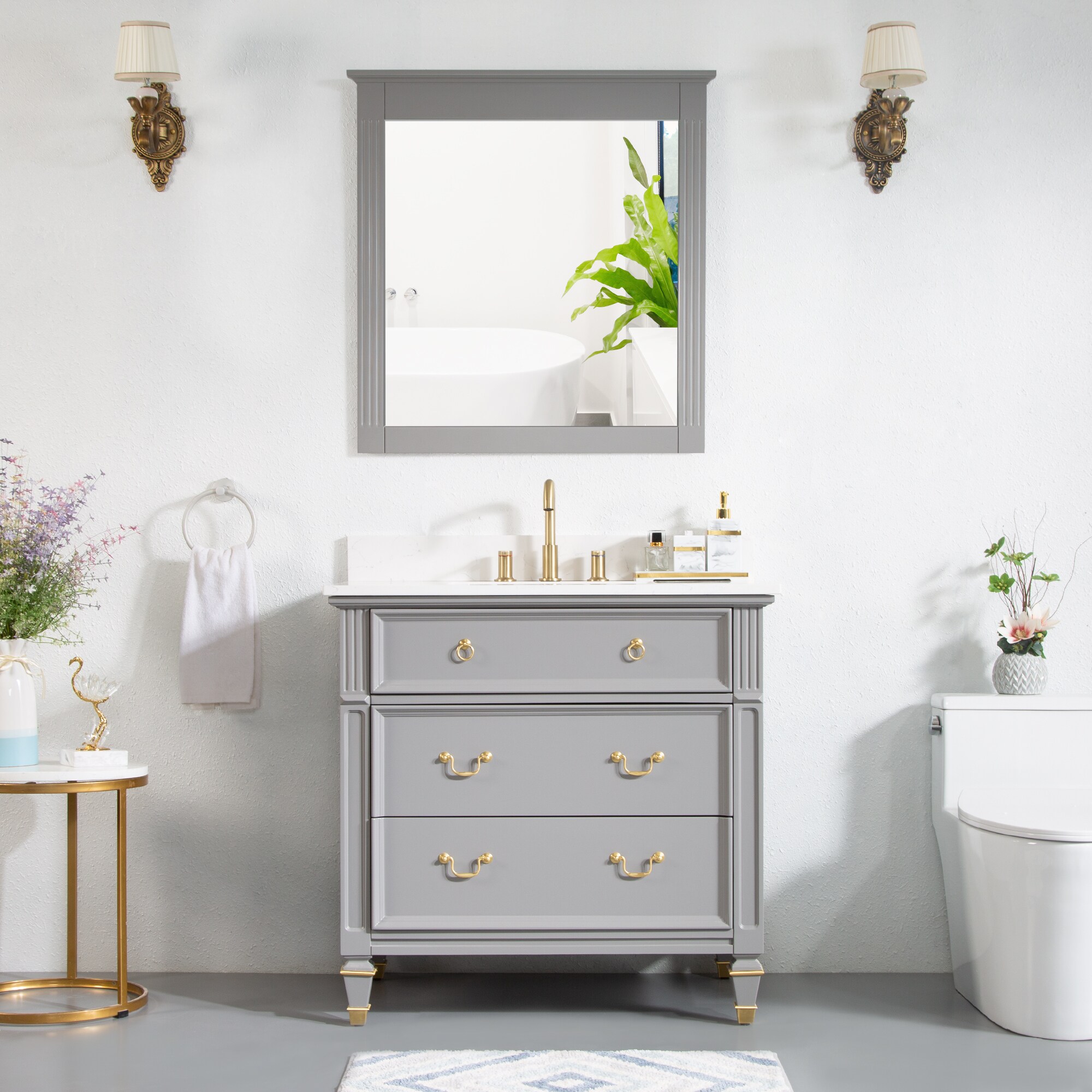 WELLFOR ALLEN36QZ-TG Bath-Vanity-Combo - View #3
