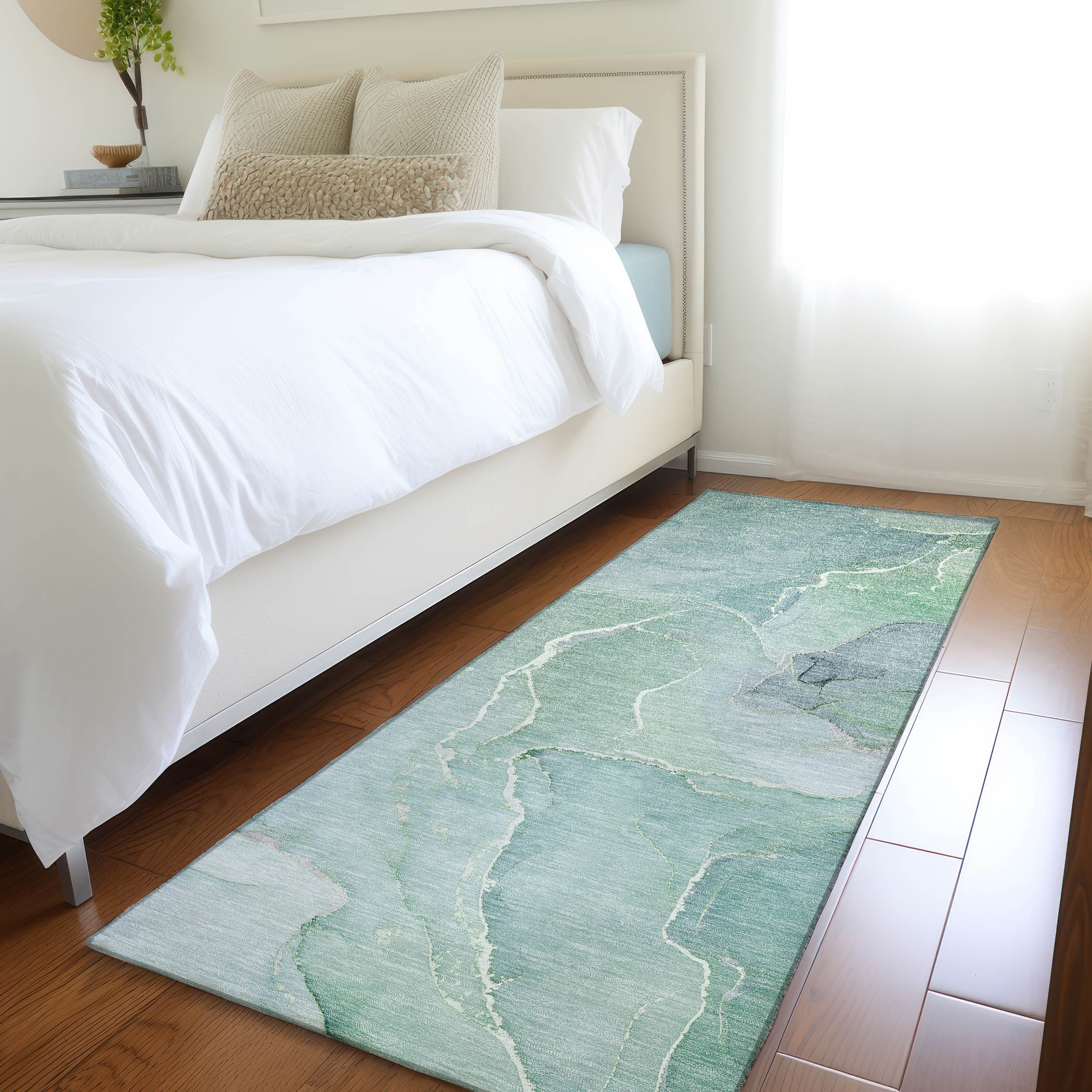 Addison Rugs ACN511TE2X8 Chantille ACN511TE 2 x 7 (ft) Polyester Teal Rectangular Indoor/Outdoor Abstract Machine washable Area rug